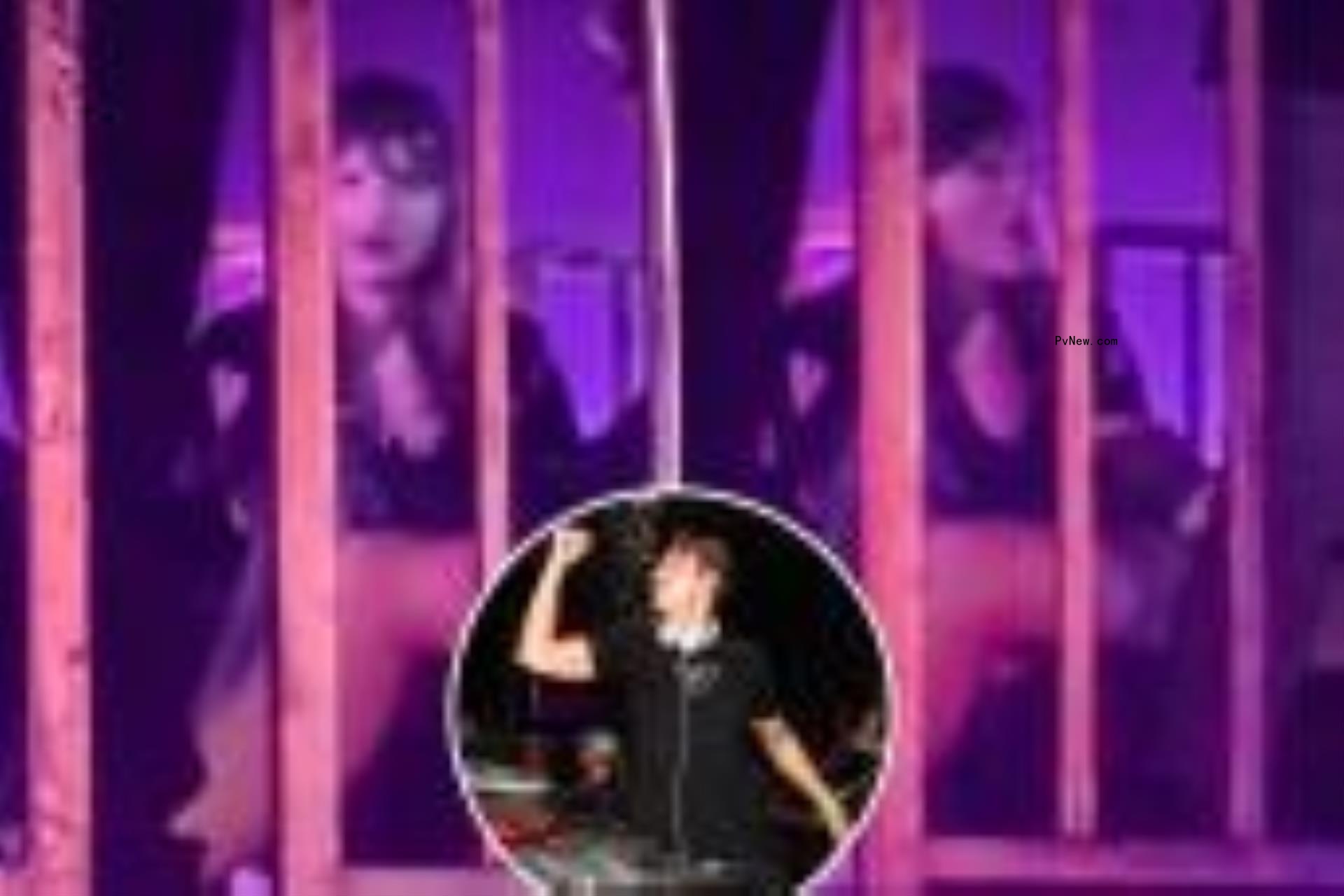 Taylor Swift with James Kennedy inset