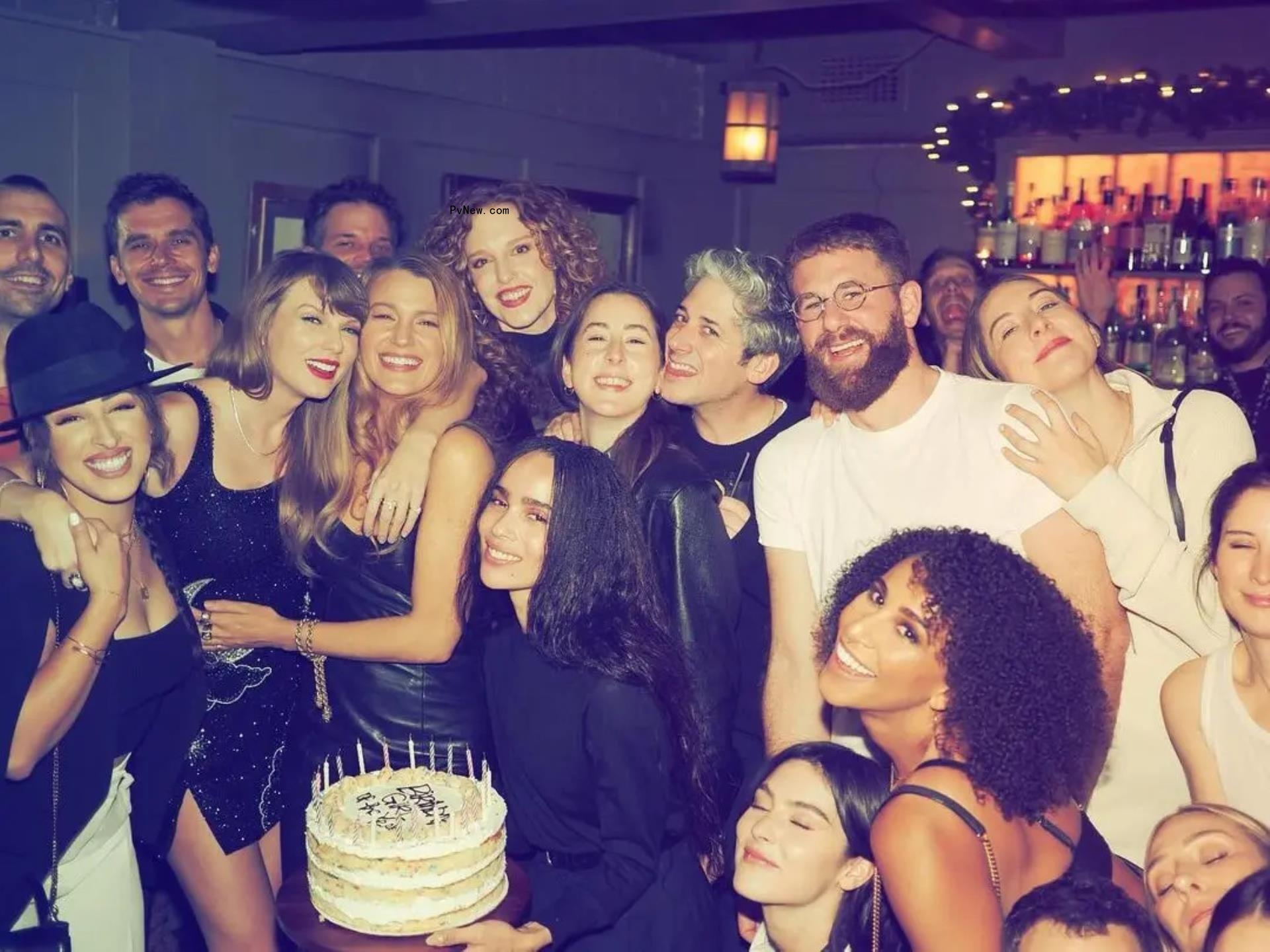 Taylor Swift, Blake Lively, Este Haim, Alana Haim, Zoe Kravitz, Abigail Anderson and many others at a bar