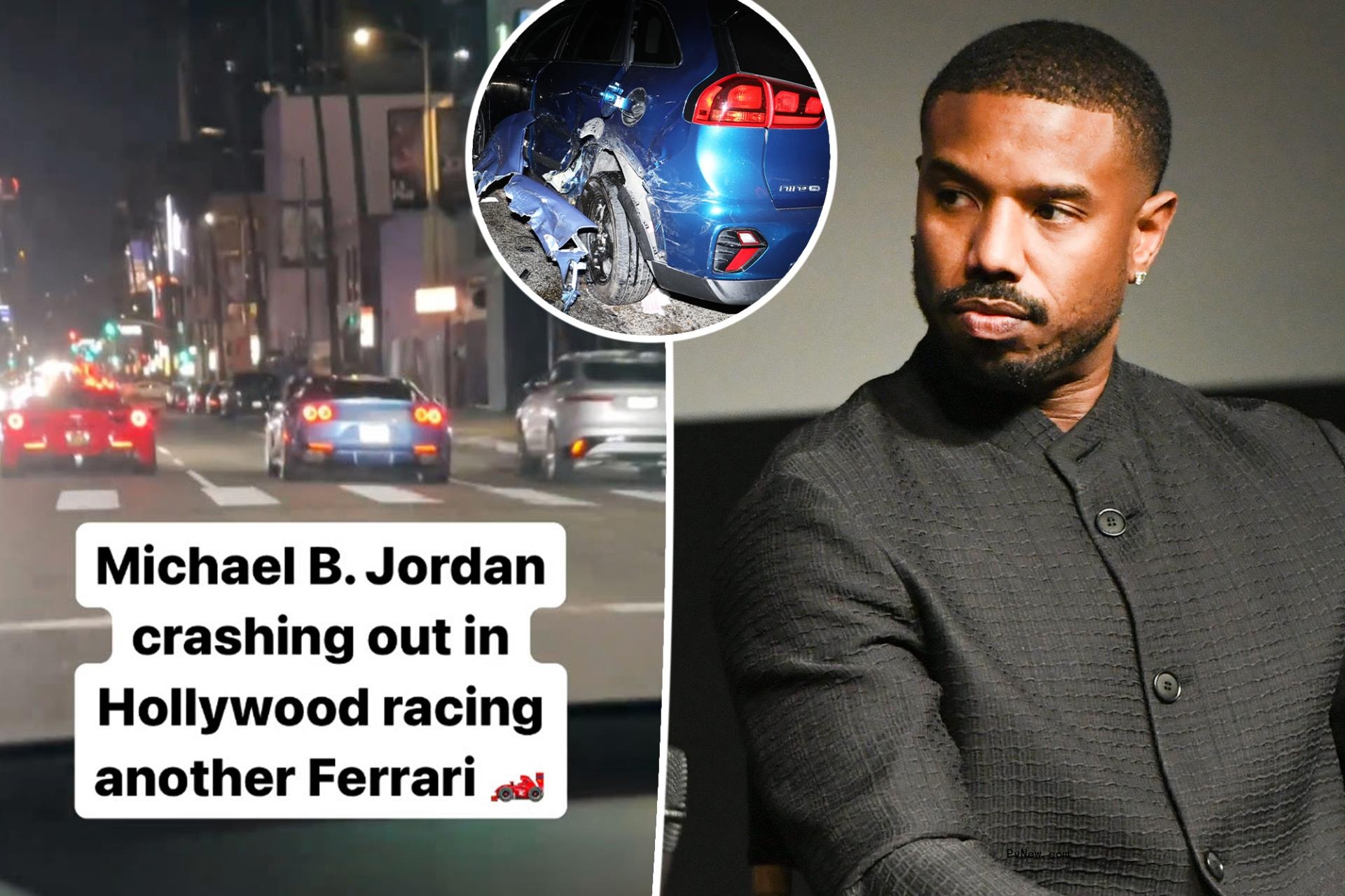 LAPD investigating Michael B. Jordan crash after video of the actor allegedly racing Ferrari surfaces: report