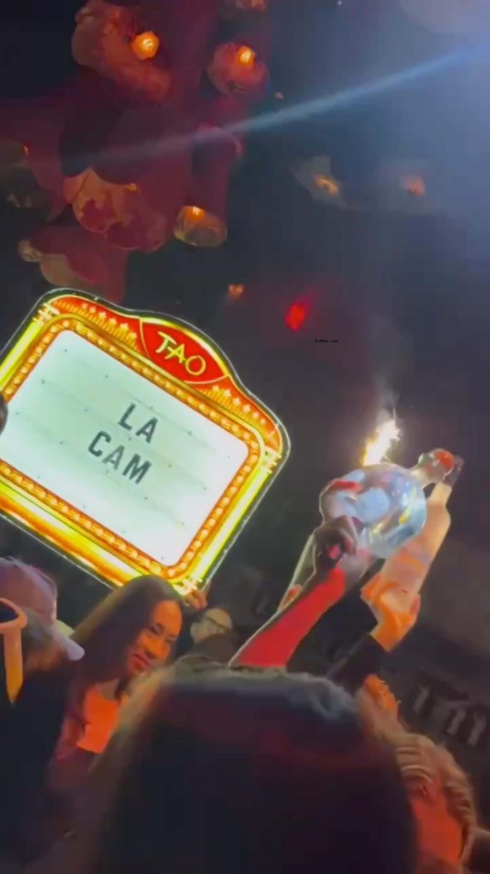 Cam Brinks' table at Tao Nightclub. 