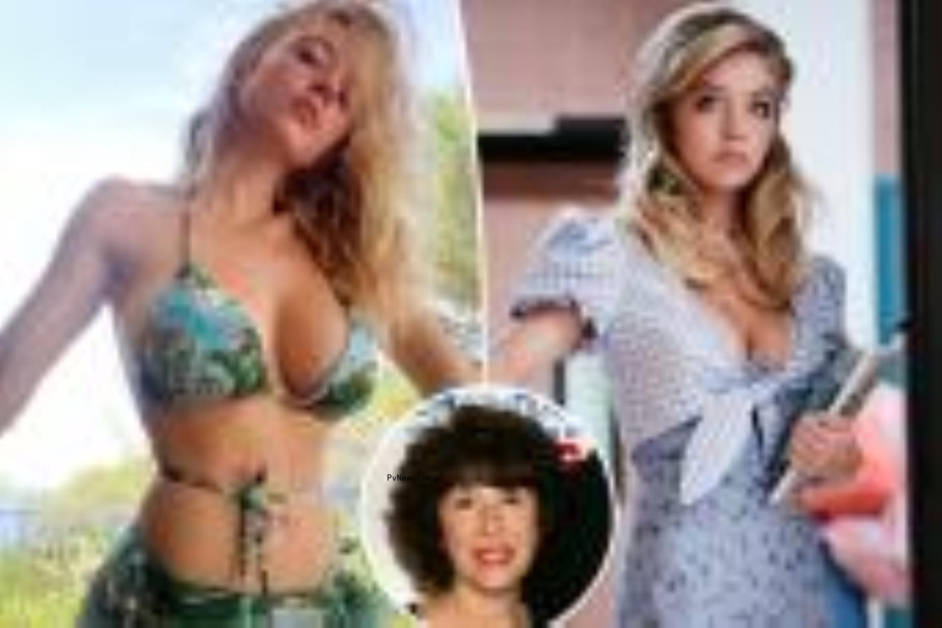 Sydney Sweeney with an inset of Carol Baum.