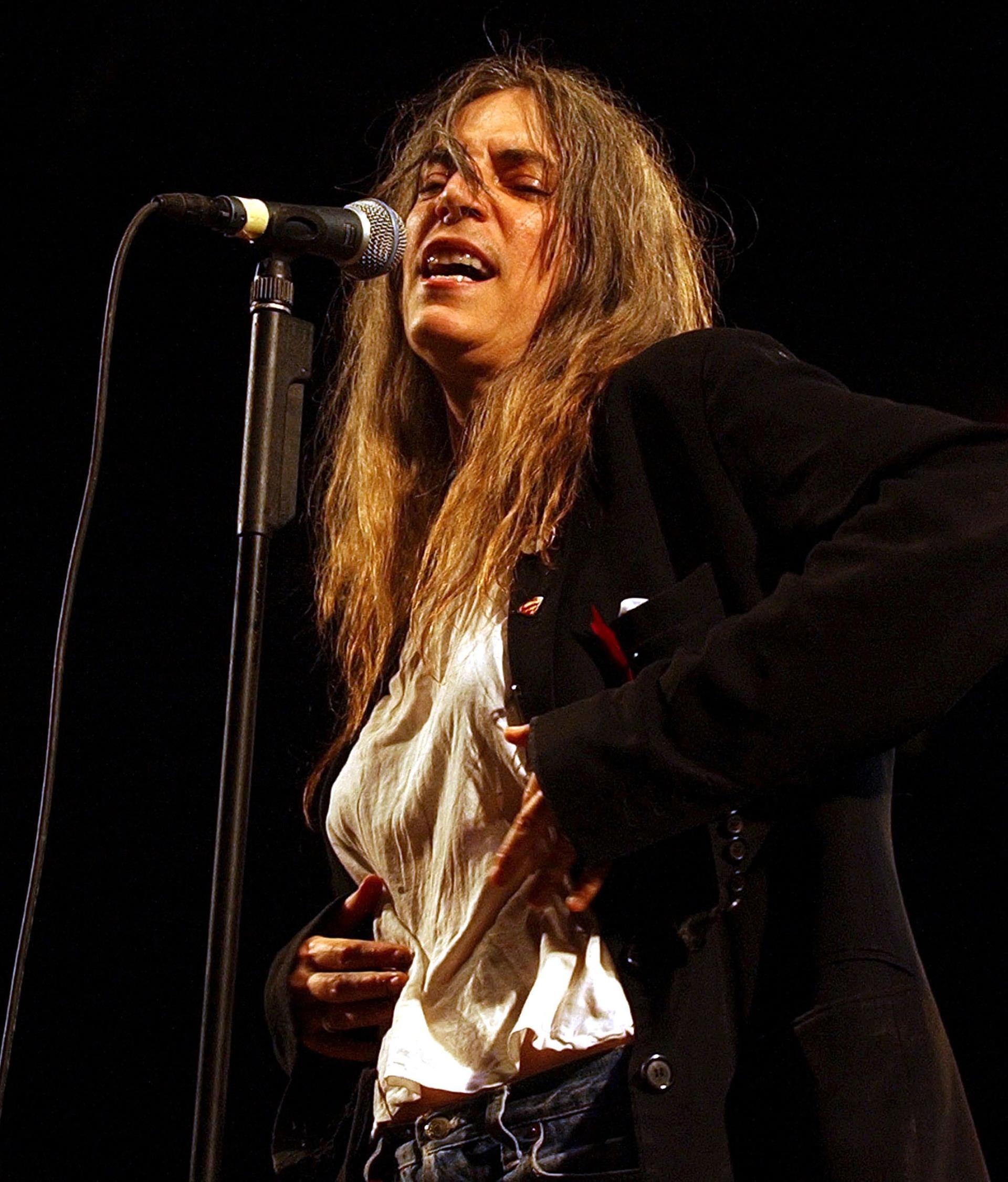 Patti Smith performing in Switzerland in 2002.