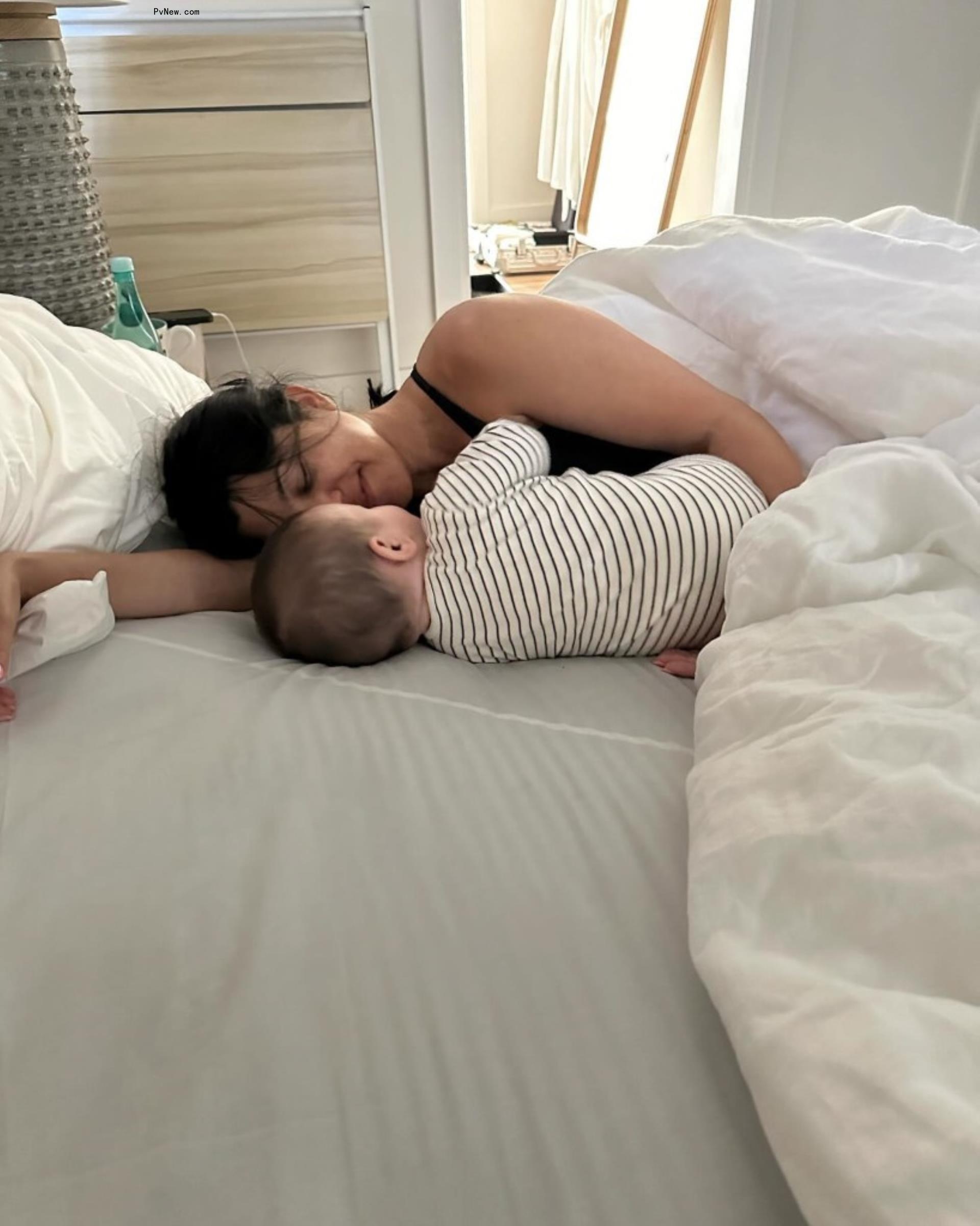 Kourtney Kardashian with baby Rocky