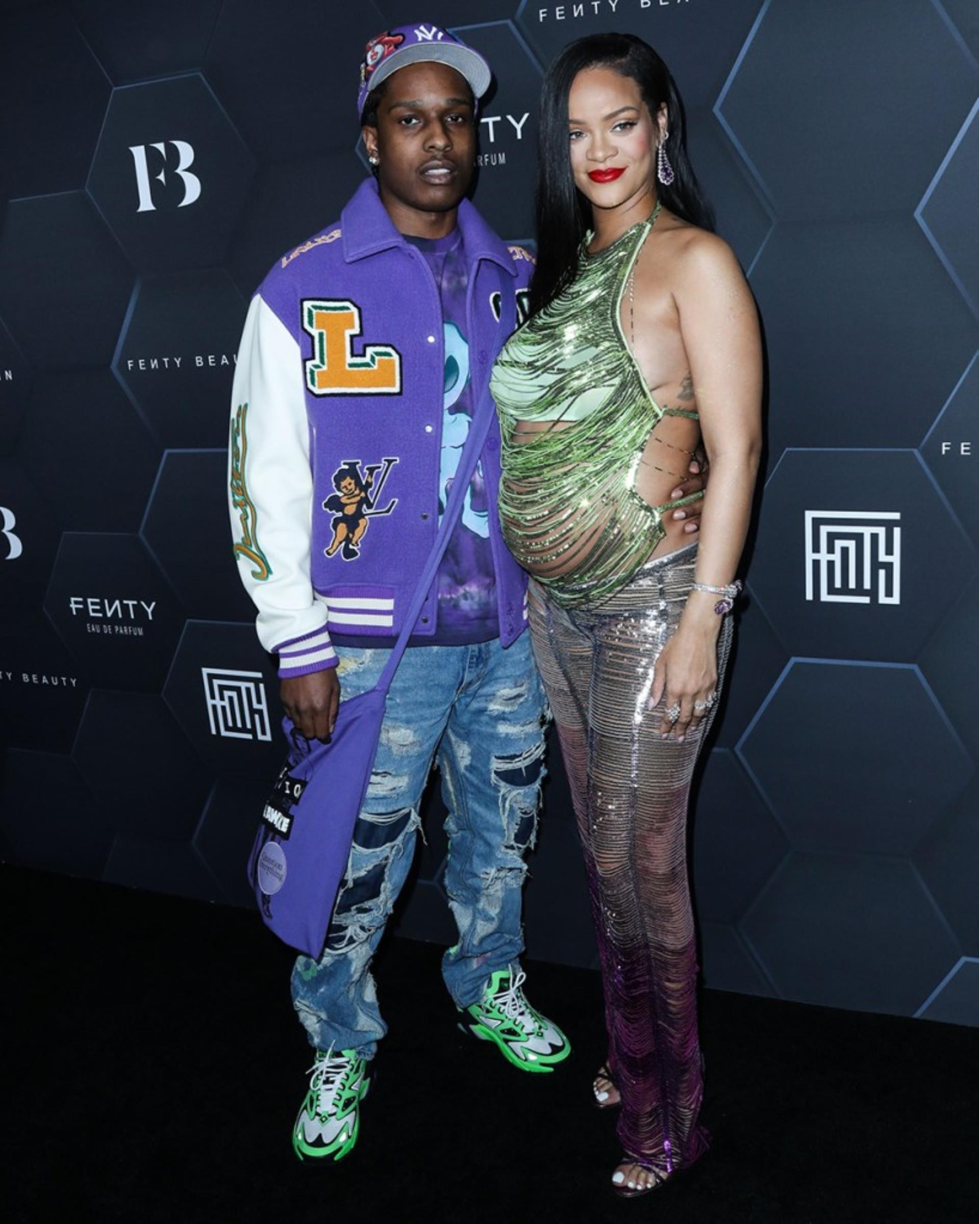 ASAP Rocky and pregnant Rihanna
