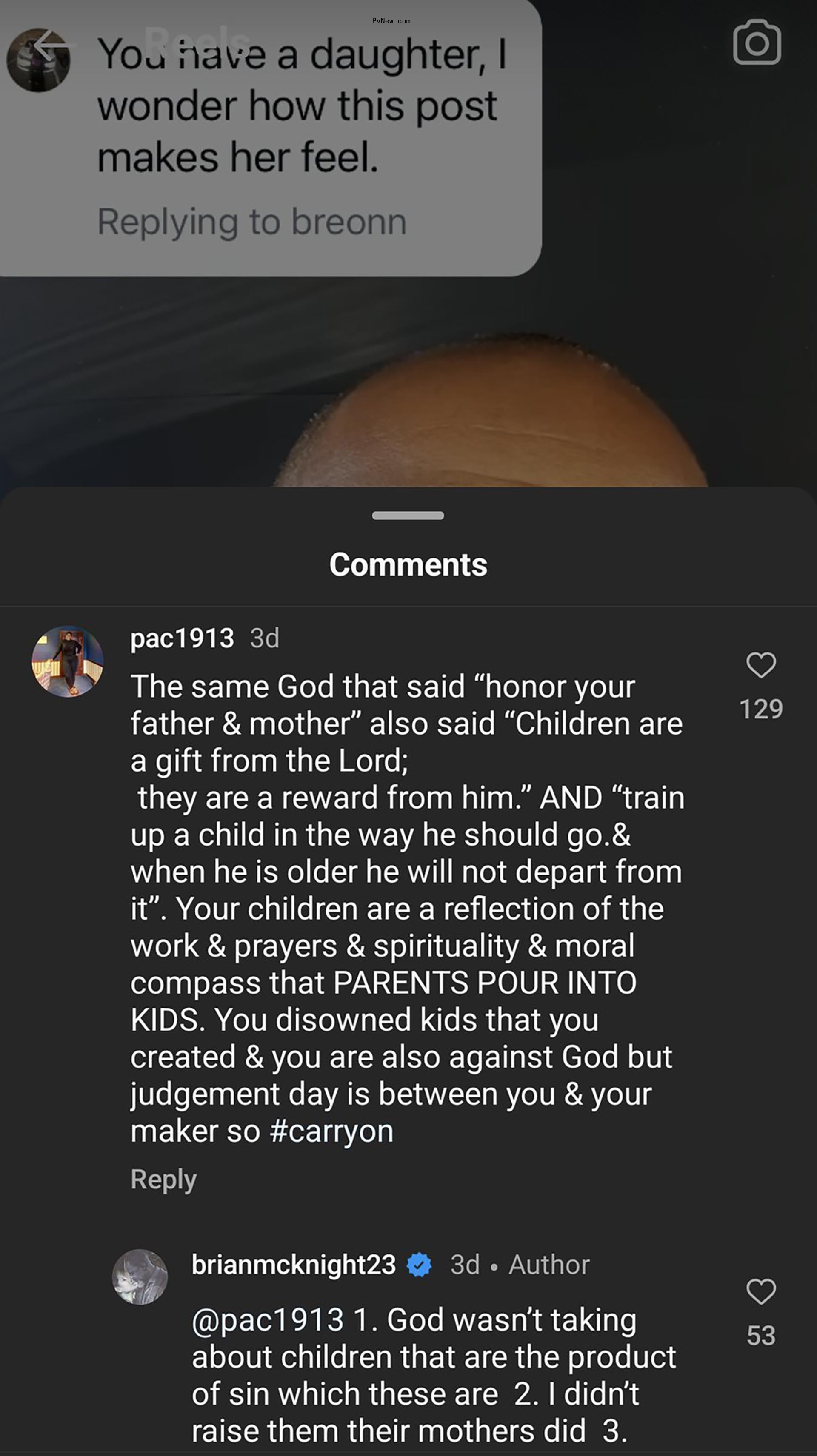 A fan's comment to Brian McKnight.