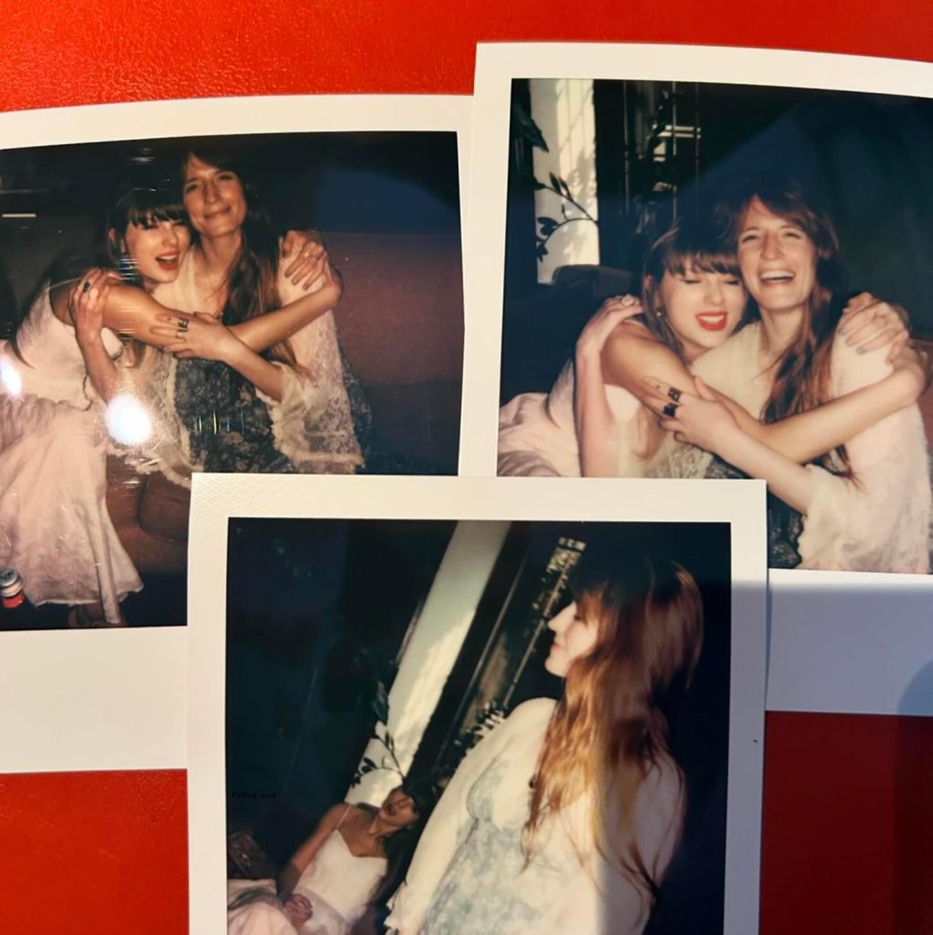 Taylor Swift and Florence Welch recording their song,
