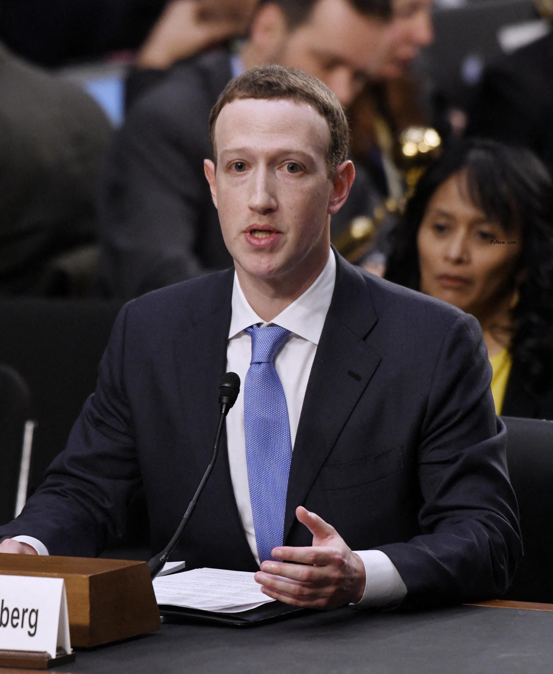 Mark Zuckerberg testifying before the Senate.