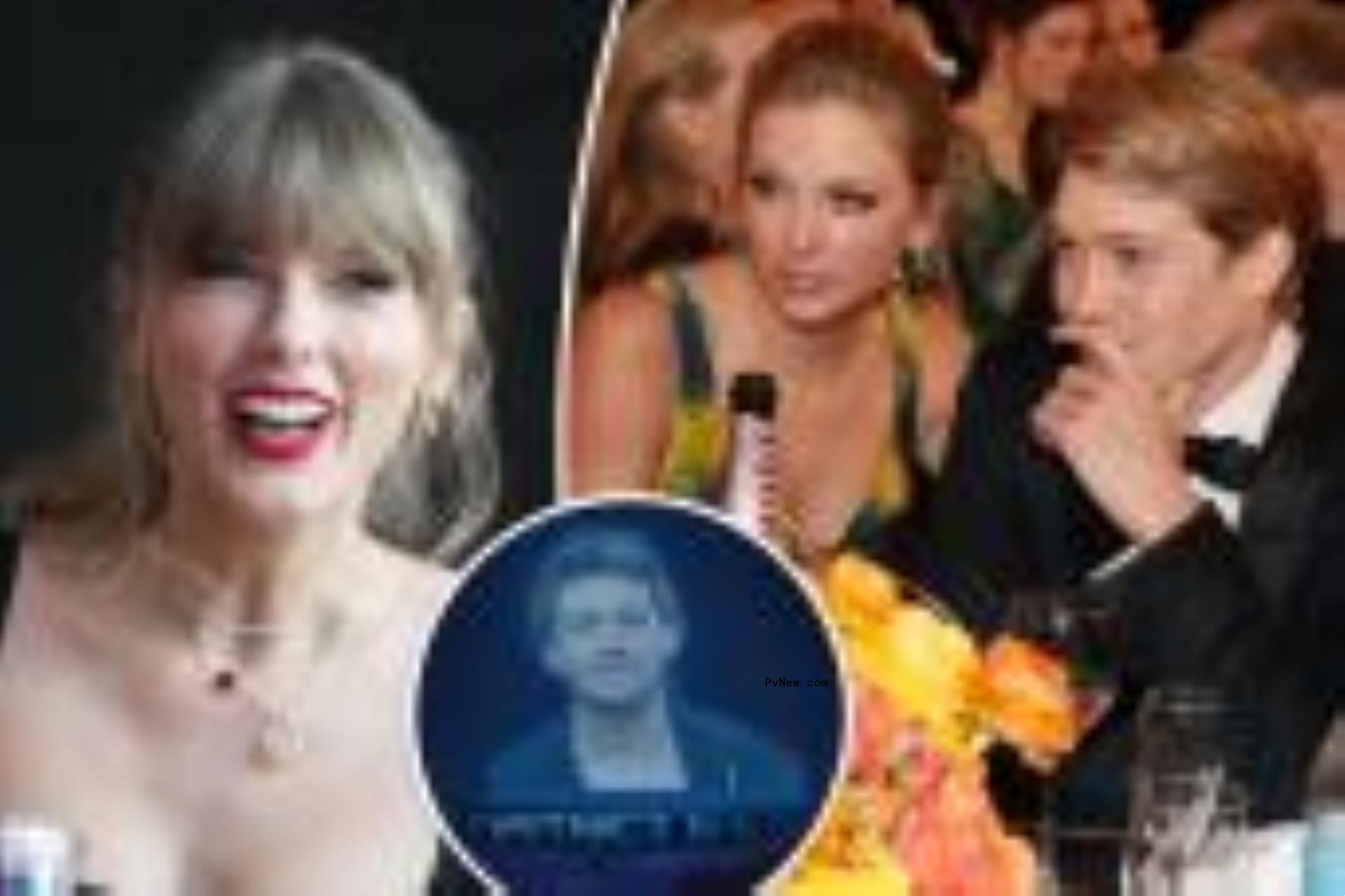 Taylor Swift split with her and Joe Alwyn with an inset of the
