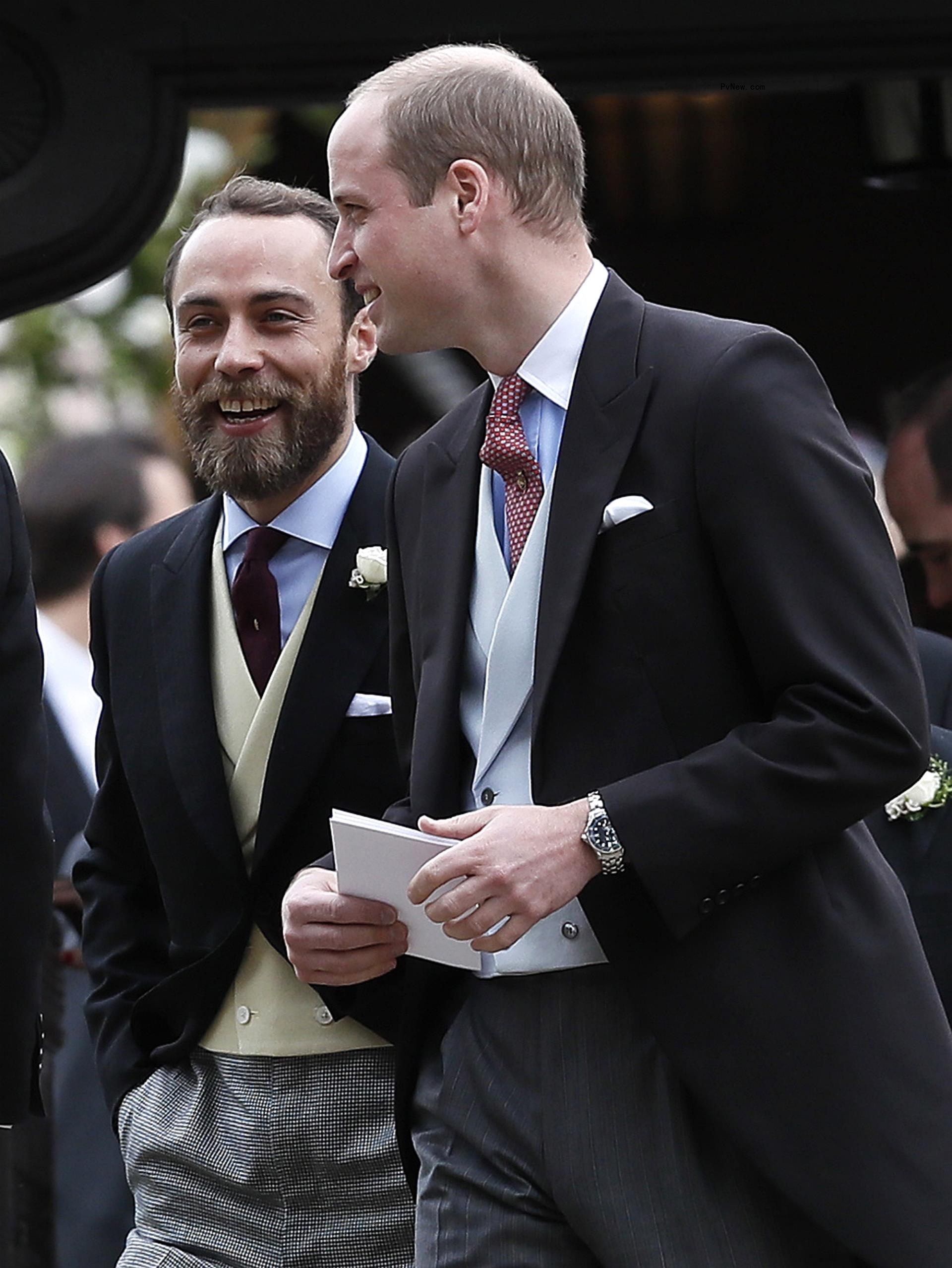 James Middleton and Prince William.