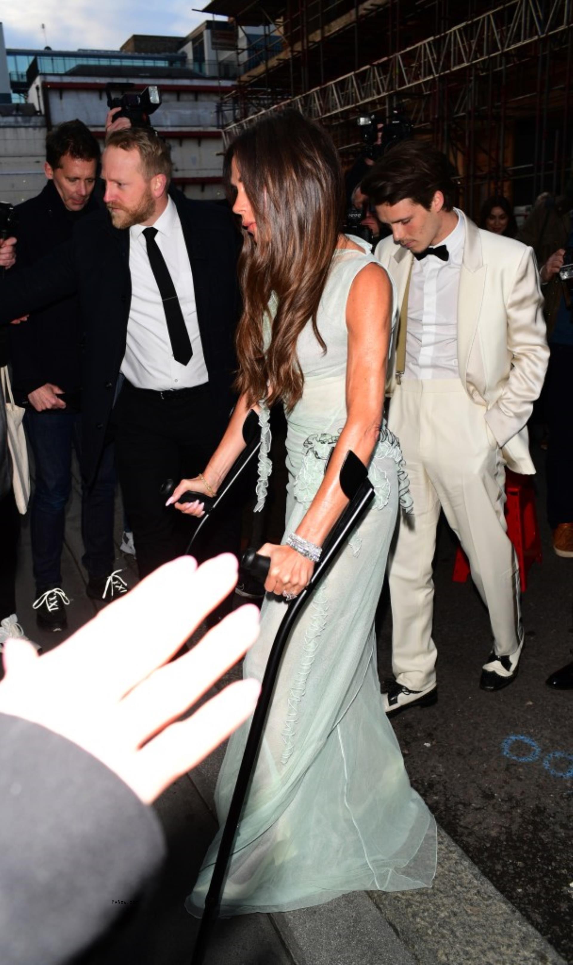 Victoria Beckham arrives at her 50th birthday party