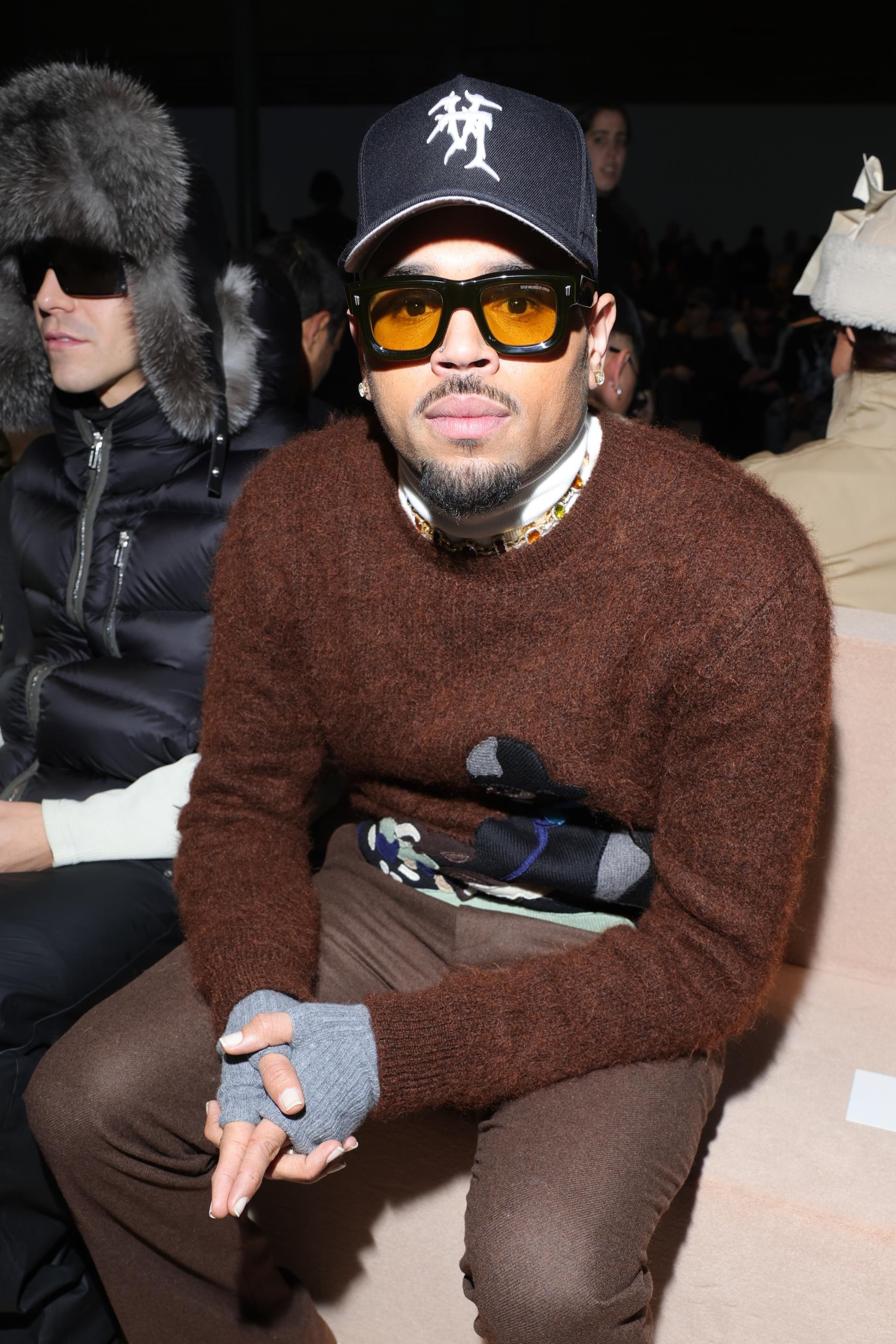 Chris Brown at the Amiri fashion show in 2024.