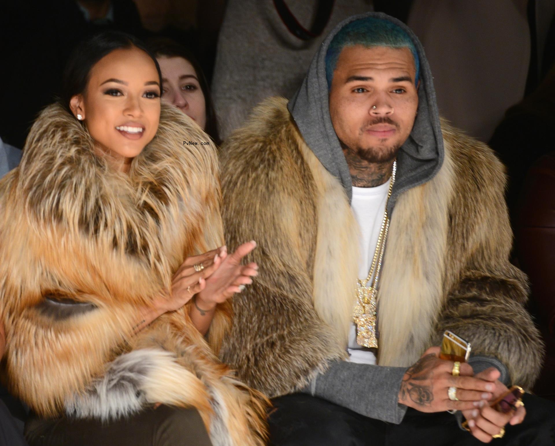 Chris Brown and Karrueche at a fashion show in 2015.