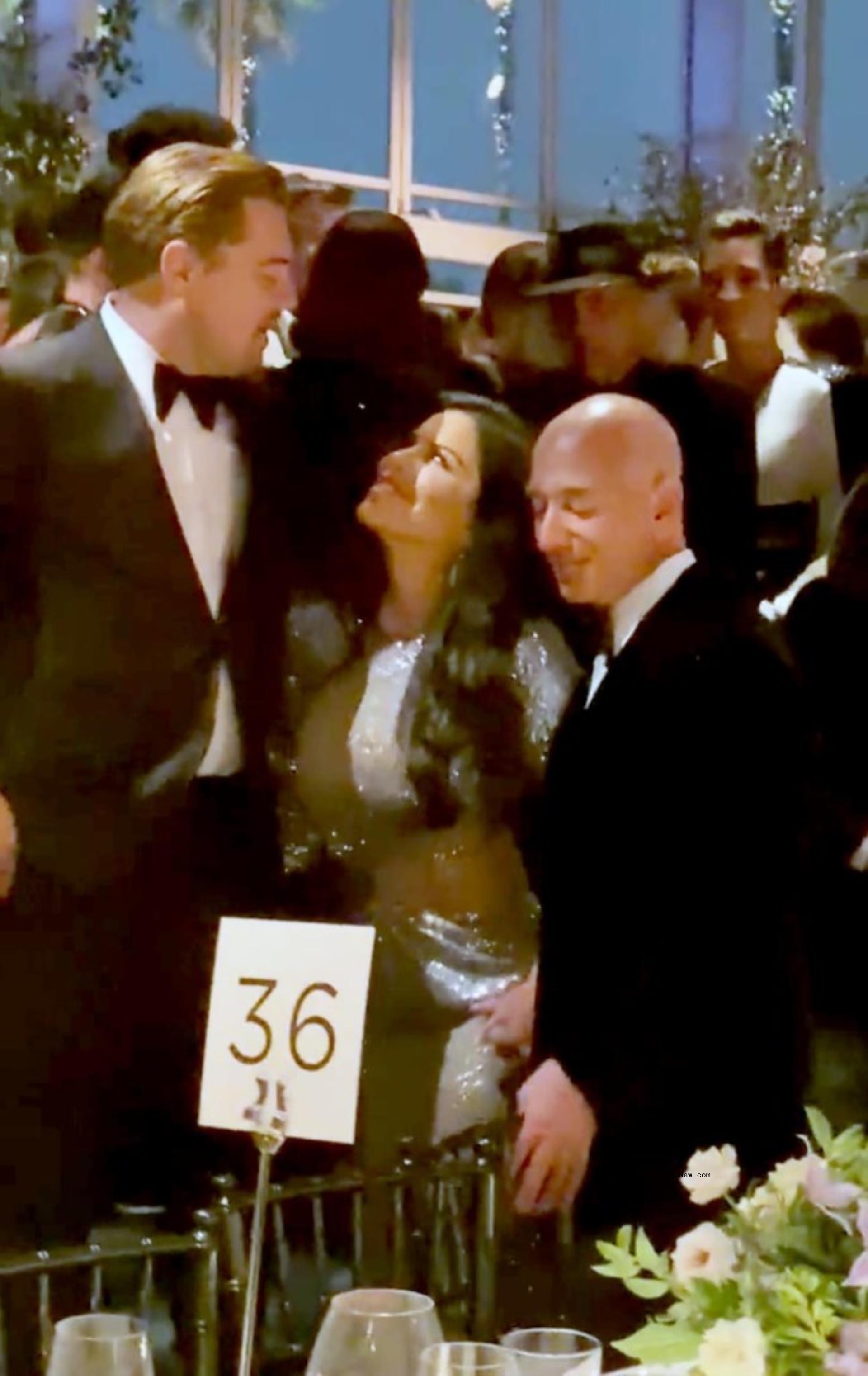 Jeff Bezos teases Leo<i></i>nardo DiCaprio after girlfriend Lauren Sanchez caught giving Leo eyes.
