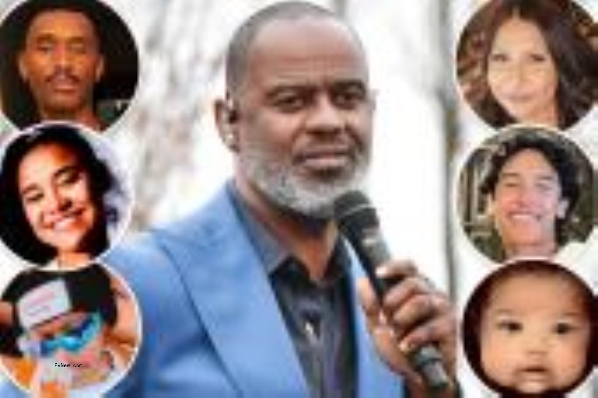 Brian McKnight with insets of his kids