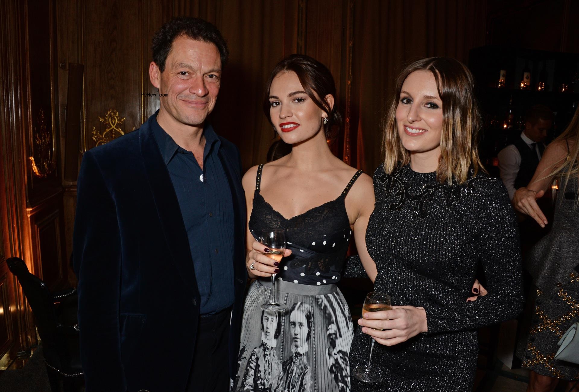 Dominic West, Lily James and Laura Carmichael