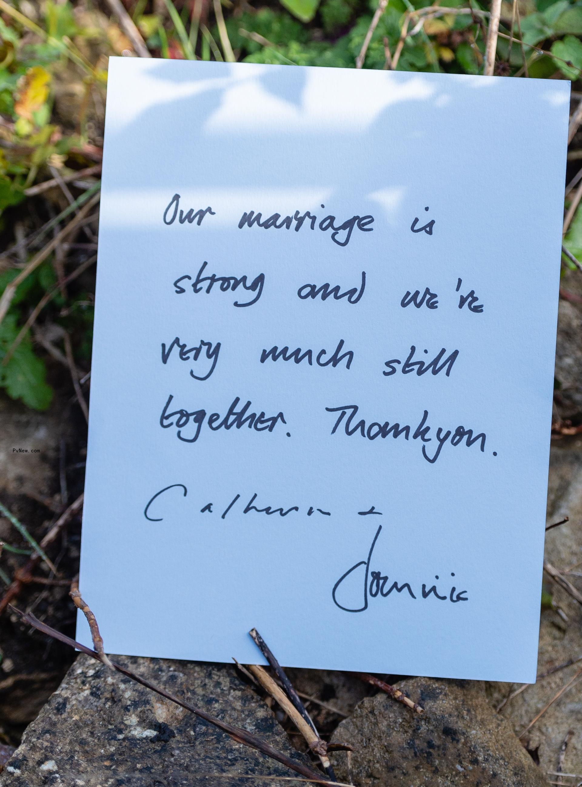 dominic west and catherine fitzgerald's note to paps