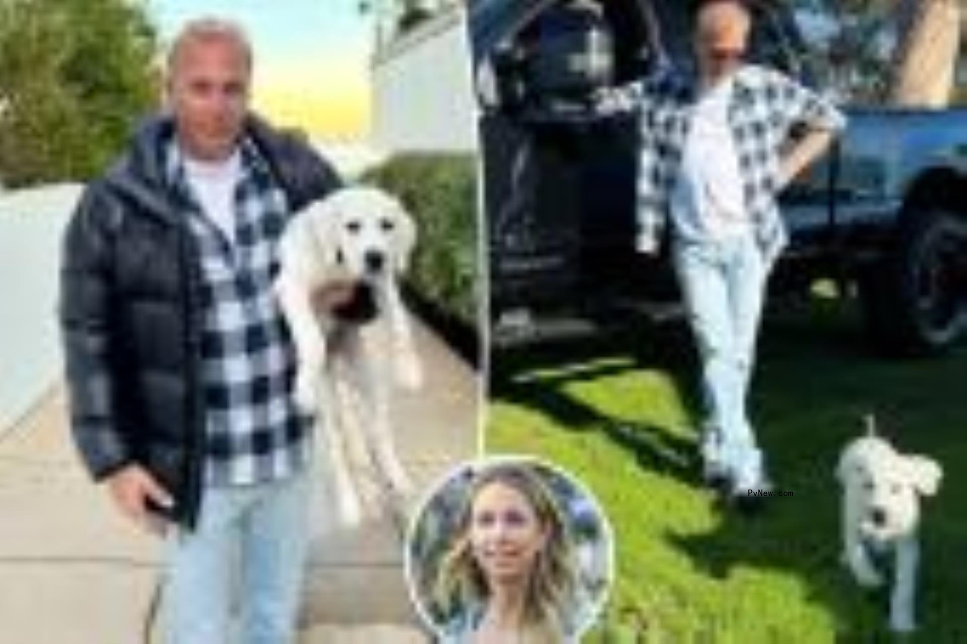 Kevin Costner and his new puppy
