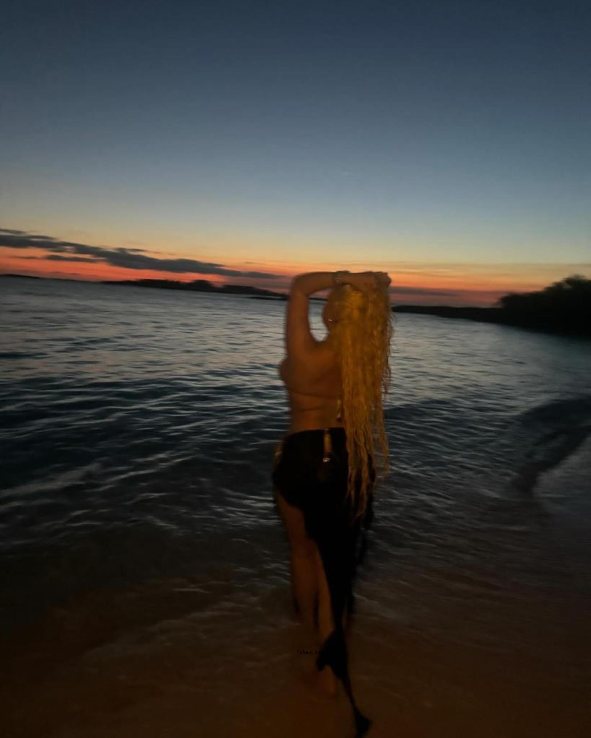 Alabama Barker in a bikini in the Bahamas. 