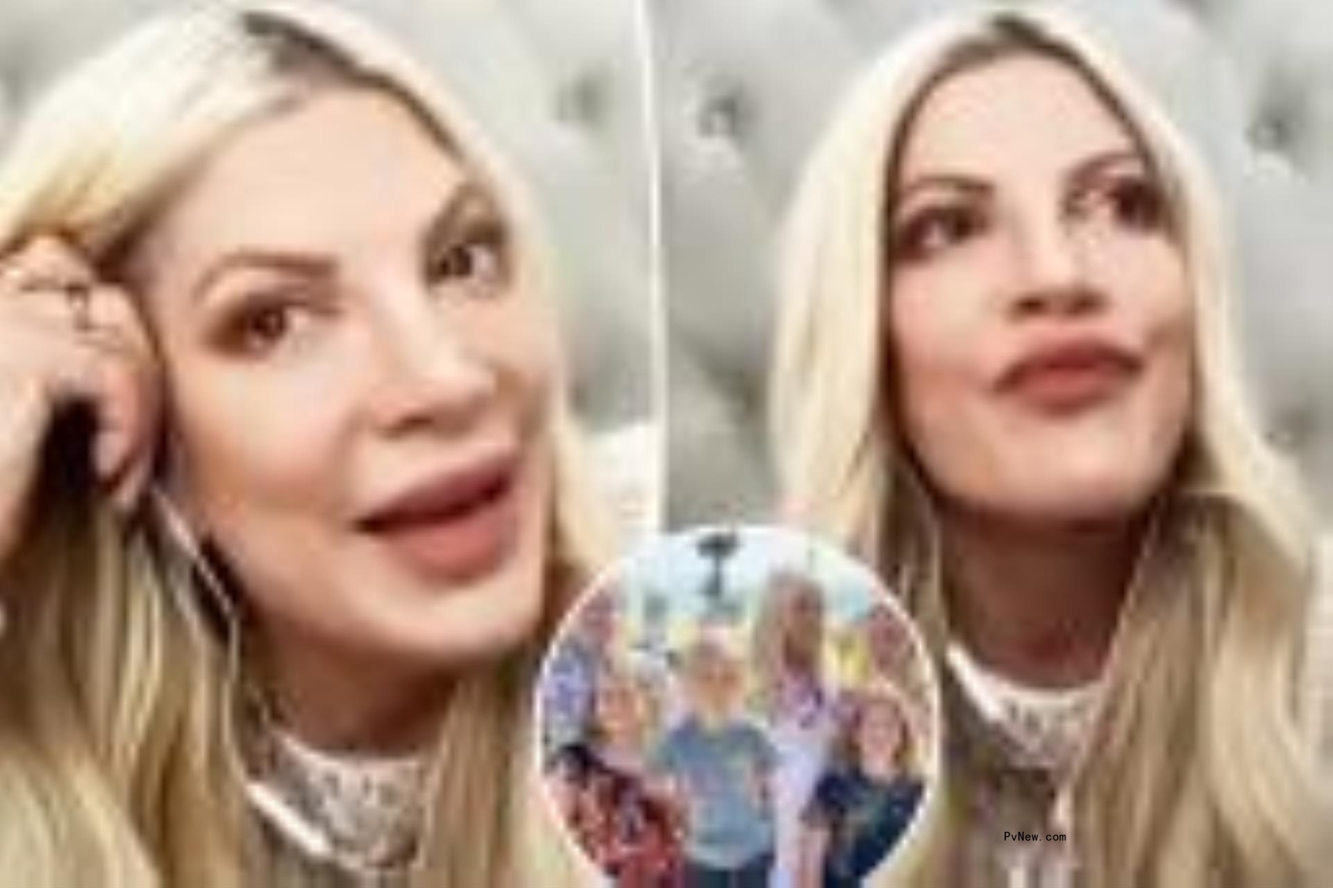 Tori Spelling split image.