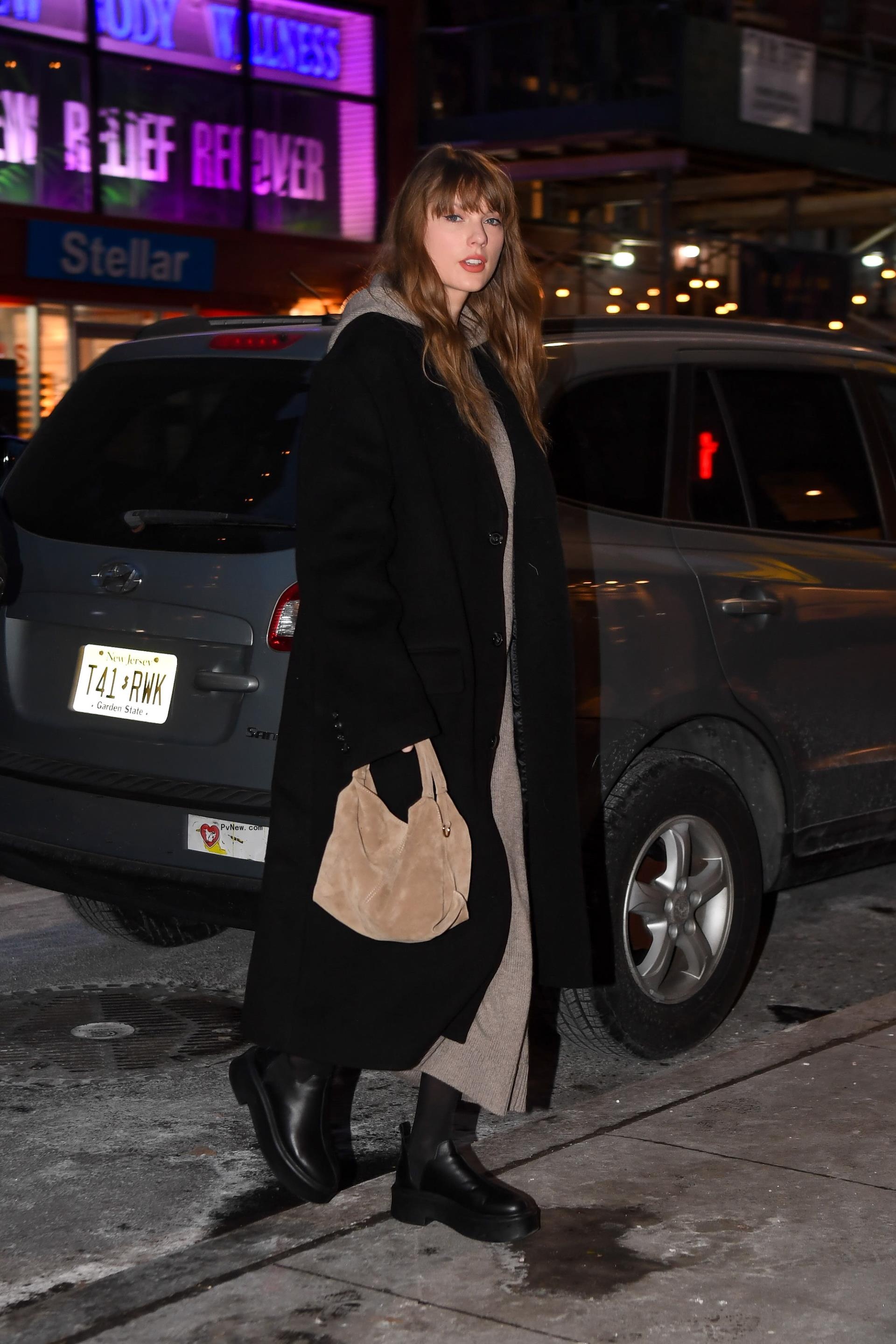 Taylor Swift is seen at Electric Lady Studios on January 18, 2024 in New York City.