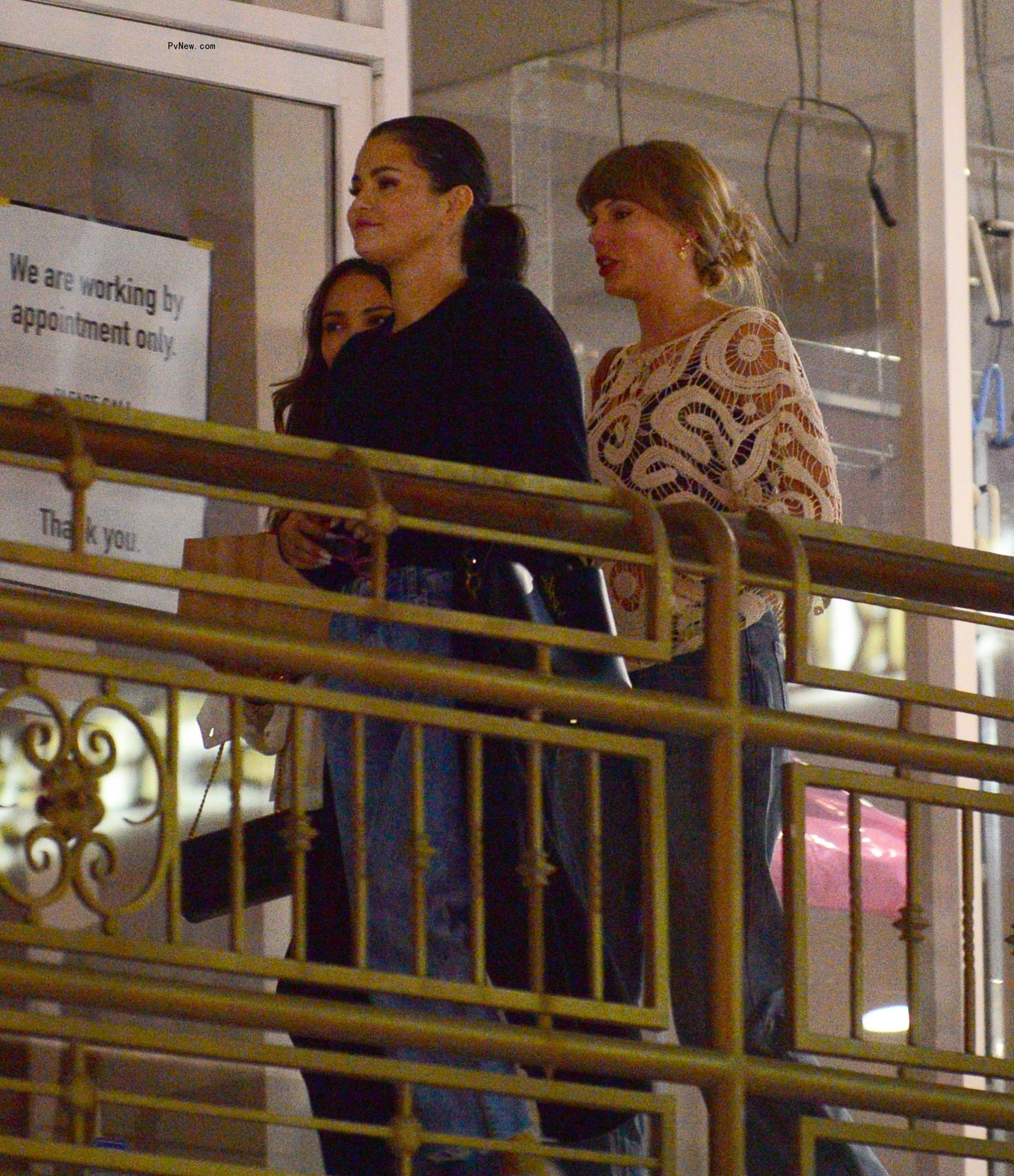 Lo<i></i>ngtime friends Selena Gomez and Taylor Swift leave sushi park together after a girls night out on the town!