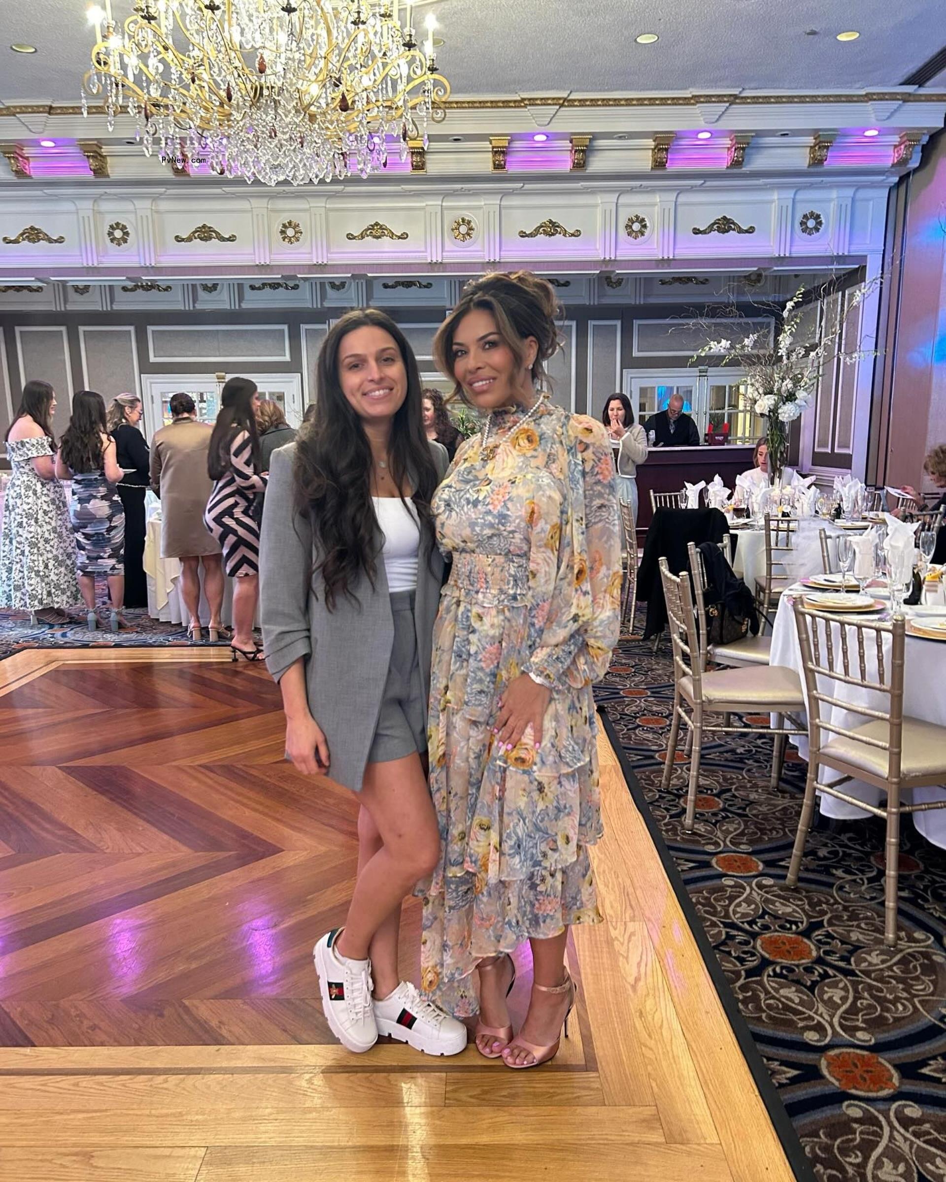 Gabby Catania and Dolores Catania posing together