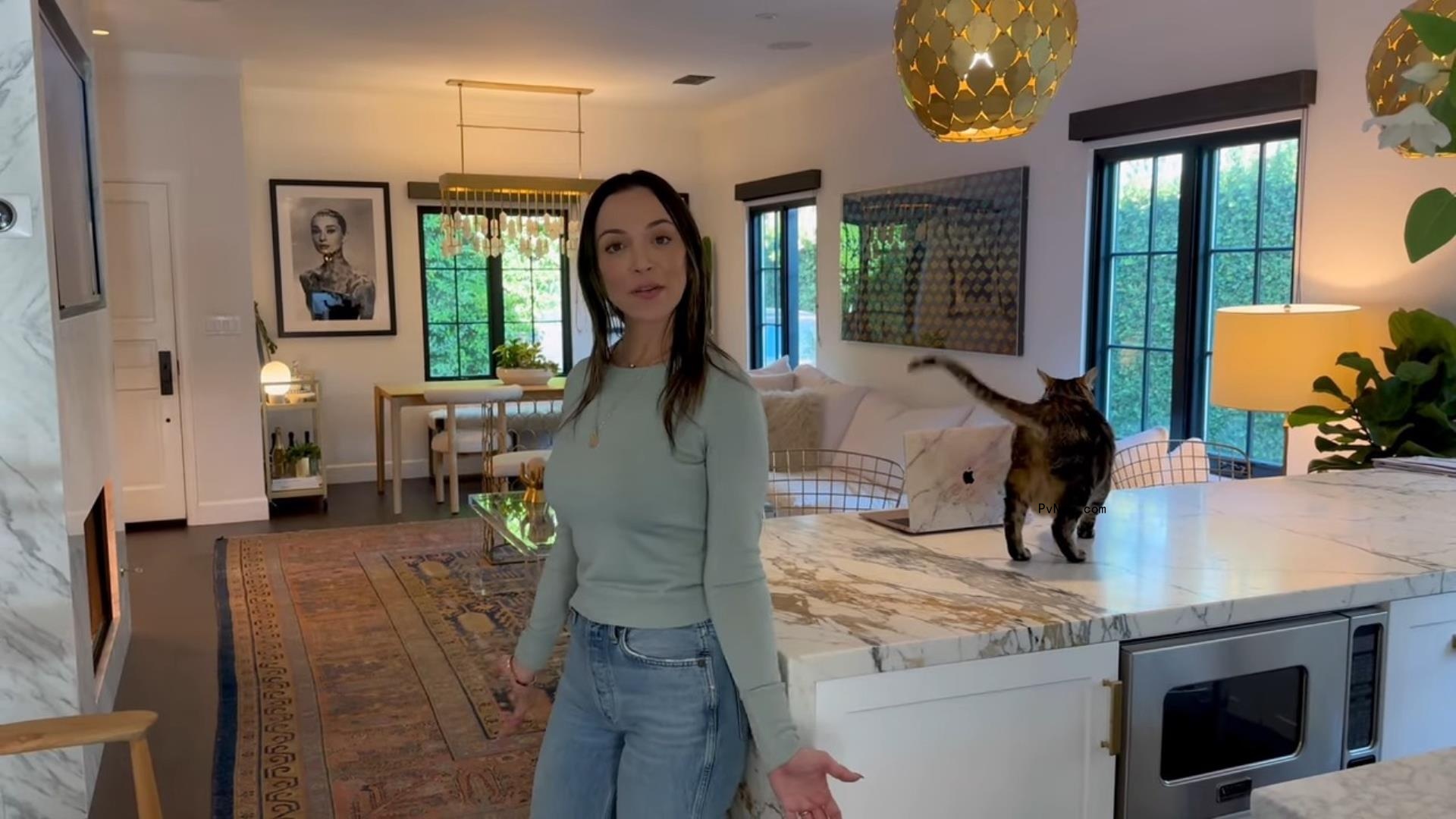 Farrah Aldjufrie gives a tour of her West Hollywood property in a YouTube video.