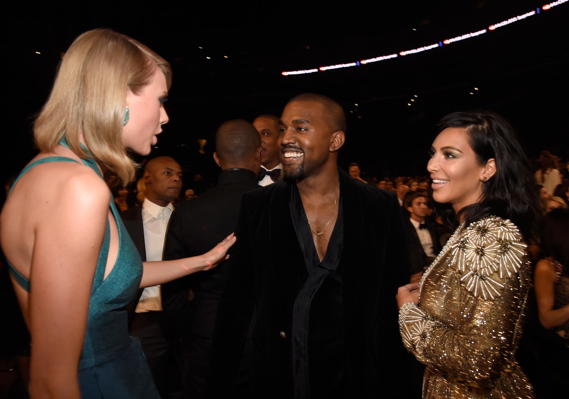 Kim Kardashian and Kanye West with Taylor Swift