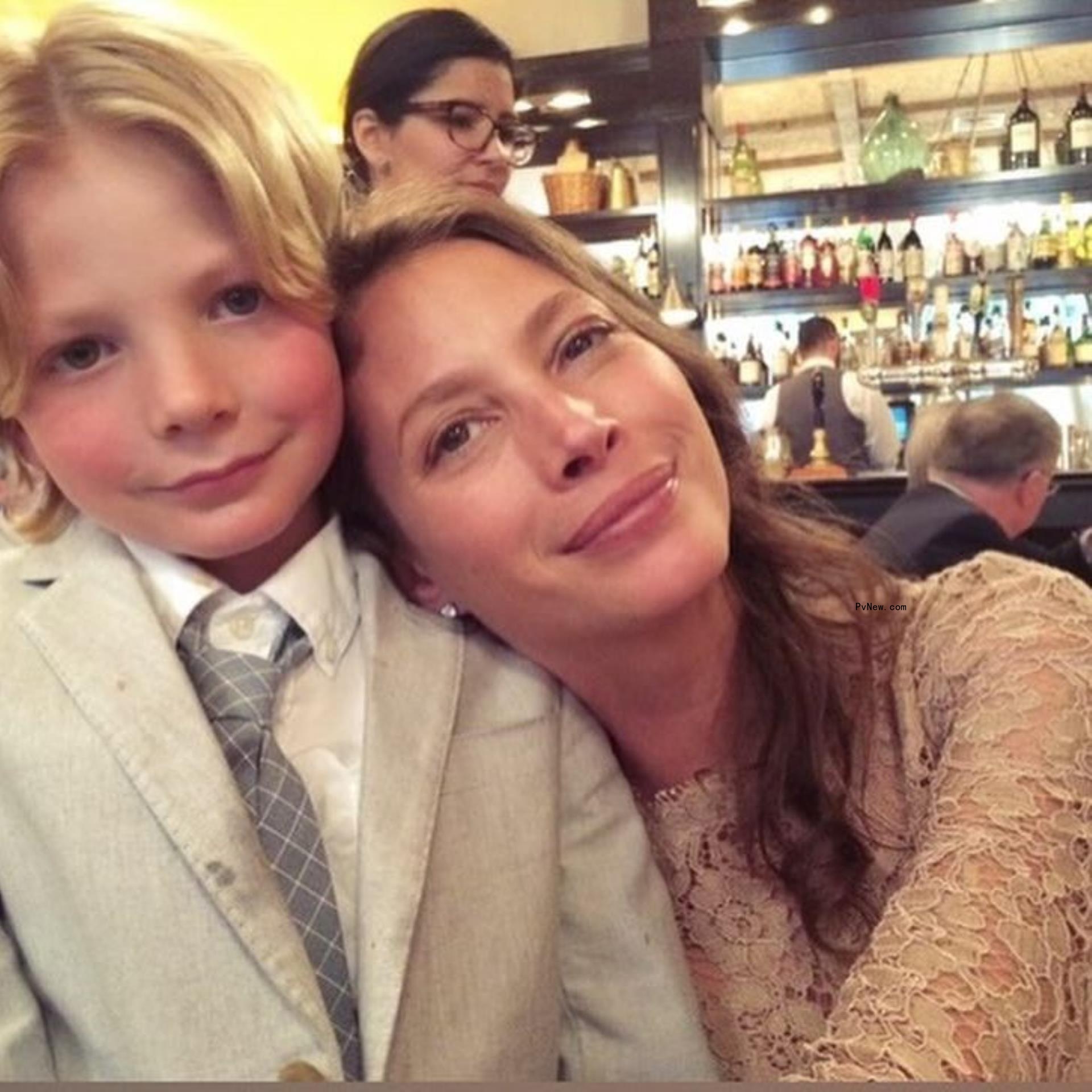 Christy Turlington and son