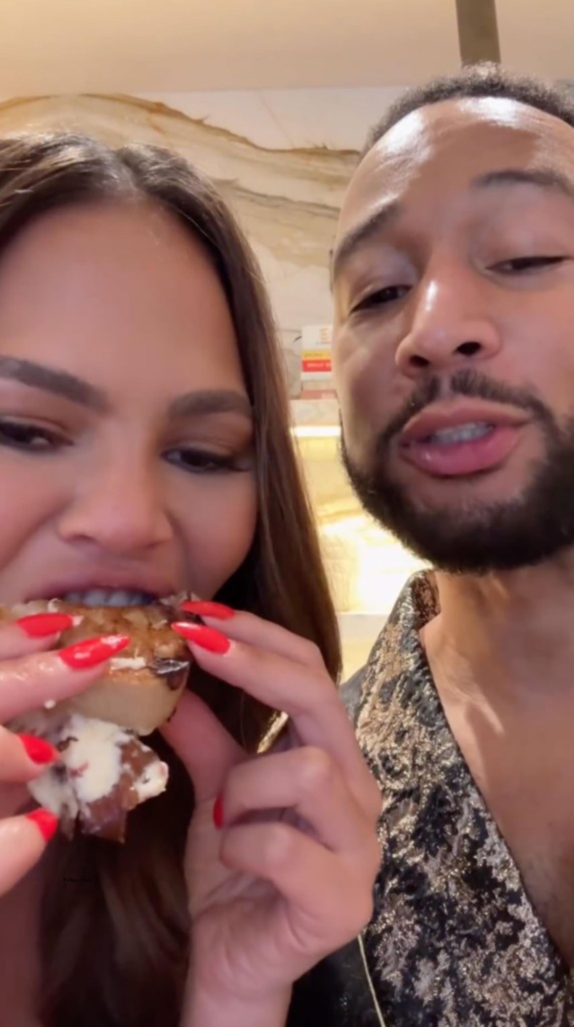 Chrissy Teigen cooking with Meghan Markle's jam.