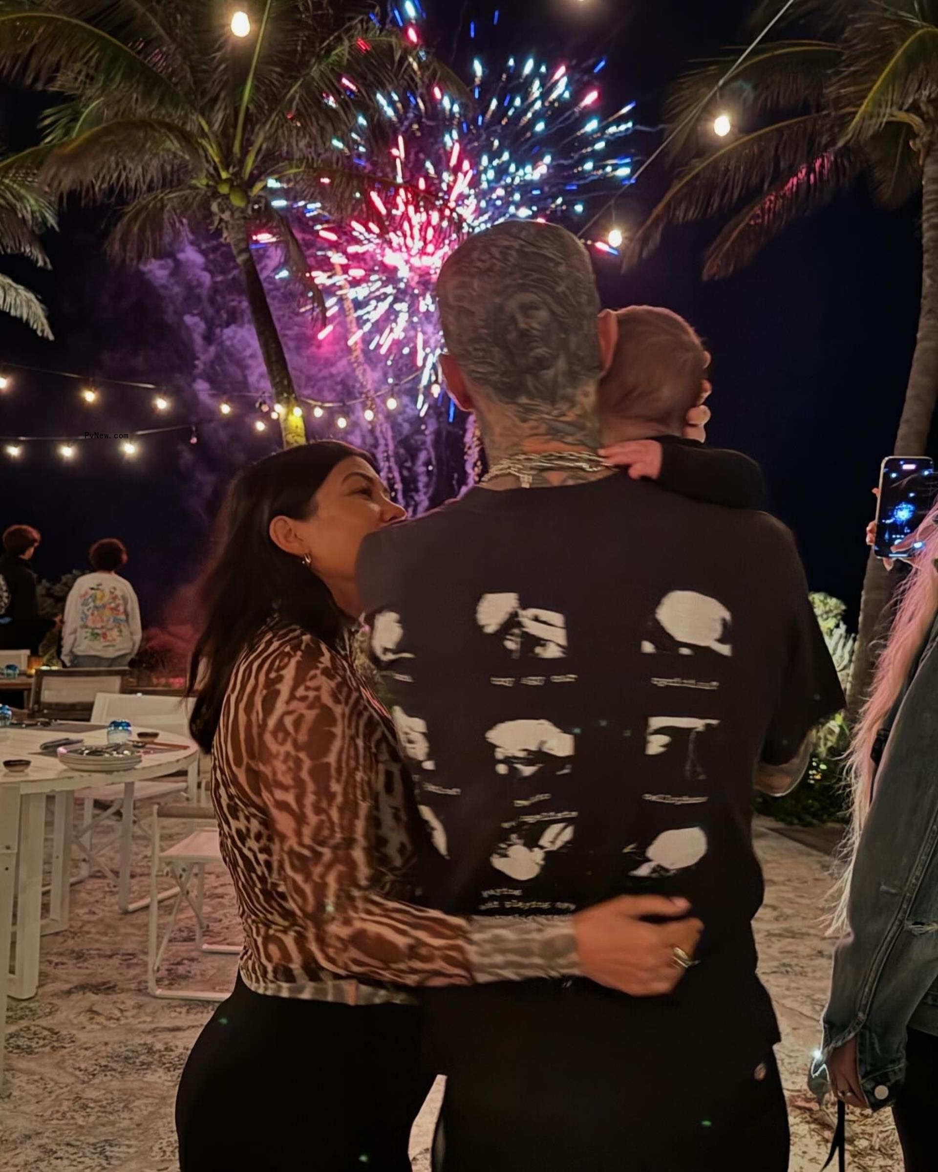 Kourtney Kardashian, Travis Barker and son