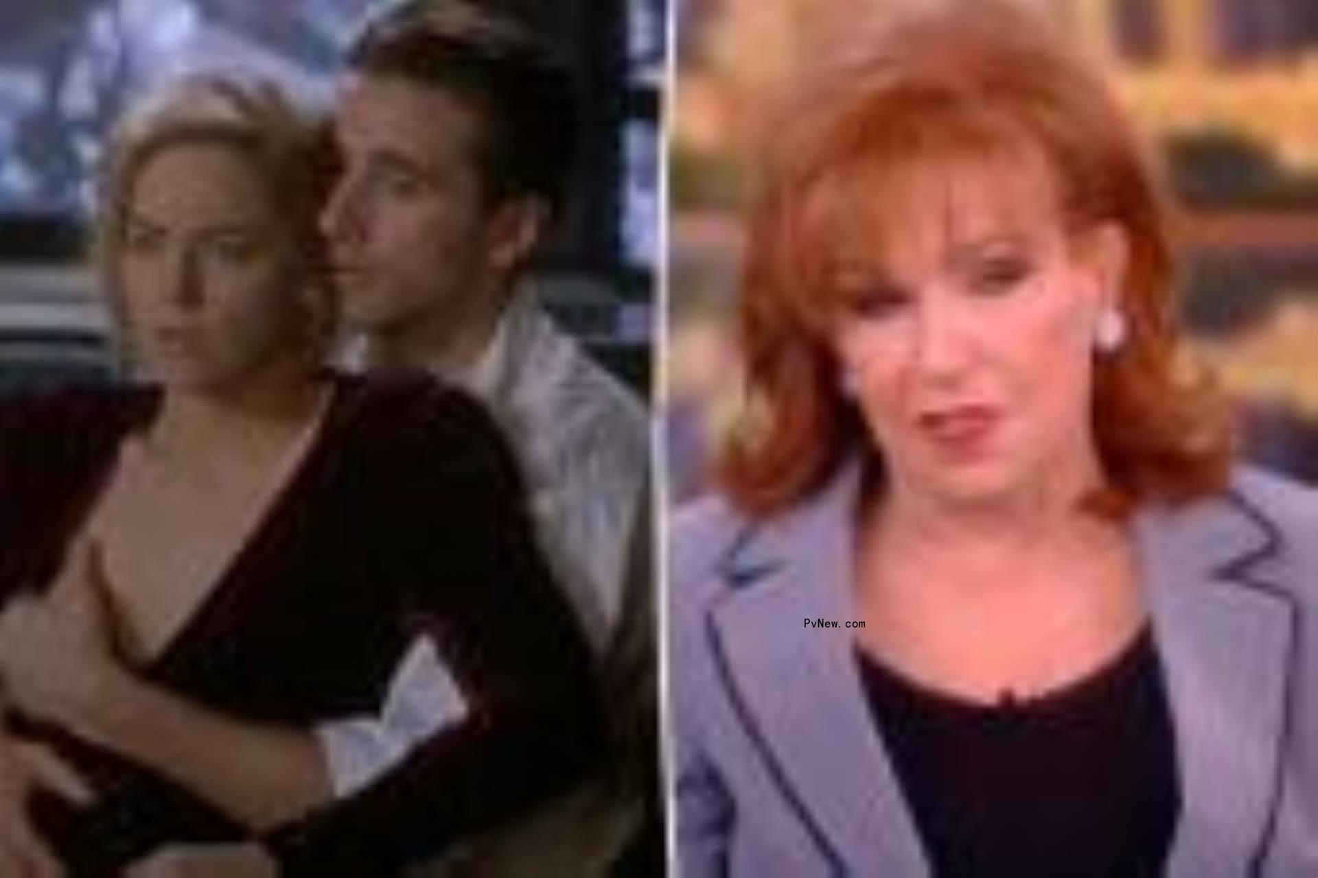 A split photo of Sharon Stone and Billy Baldwin in 