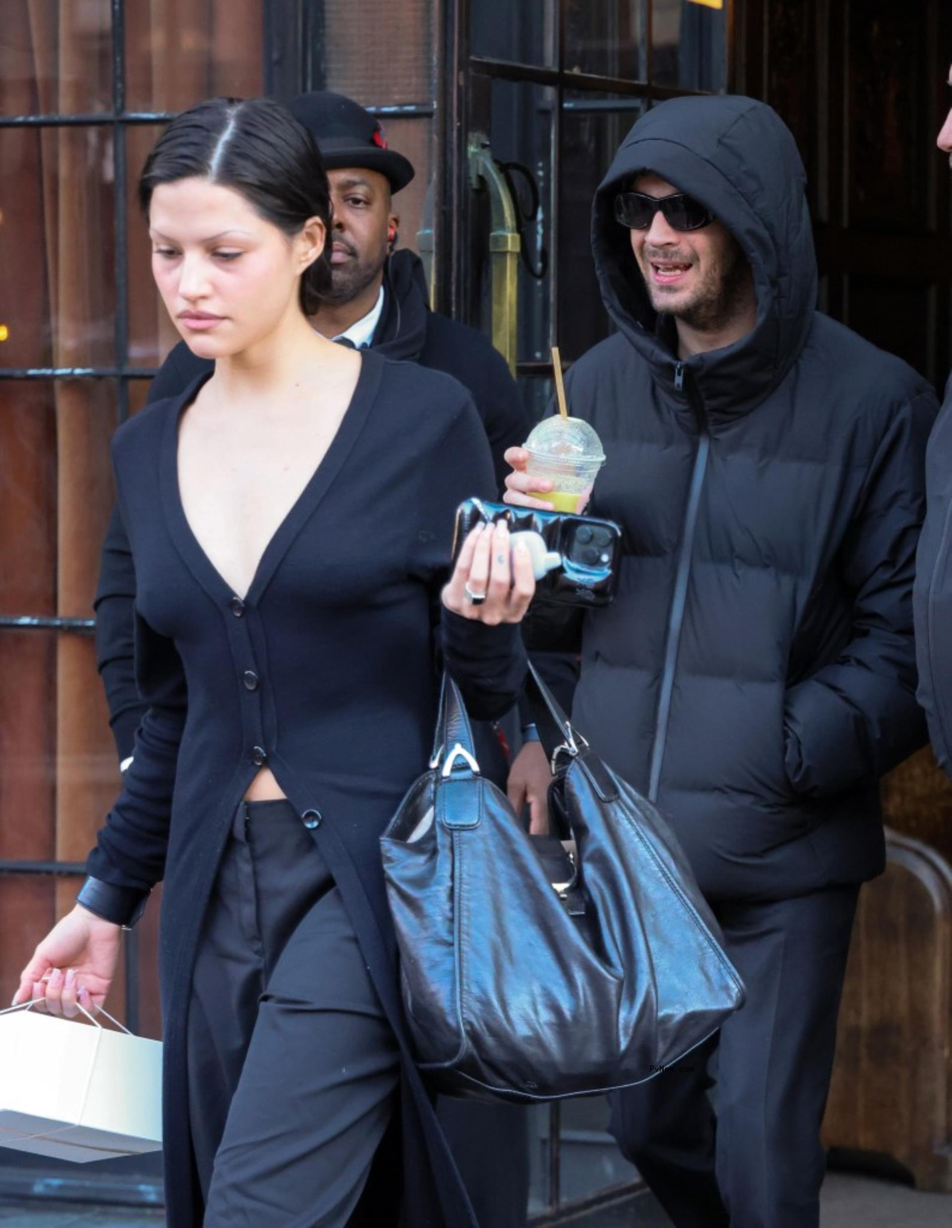 Matty Healy and Gabbriette Bechtel walking
