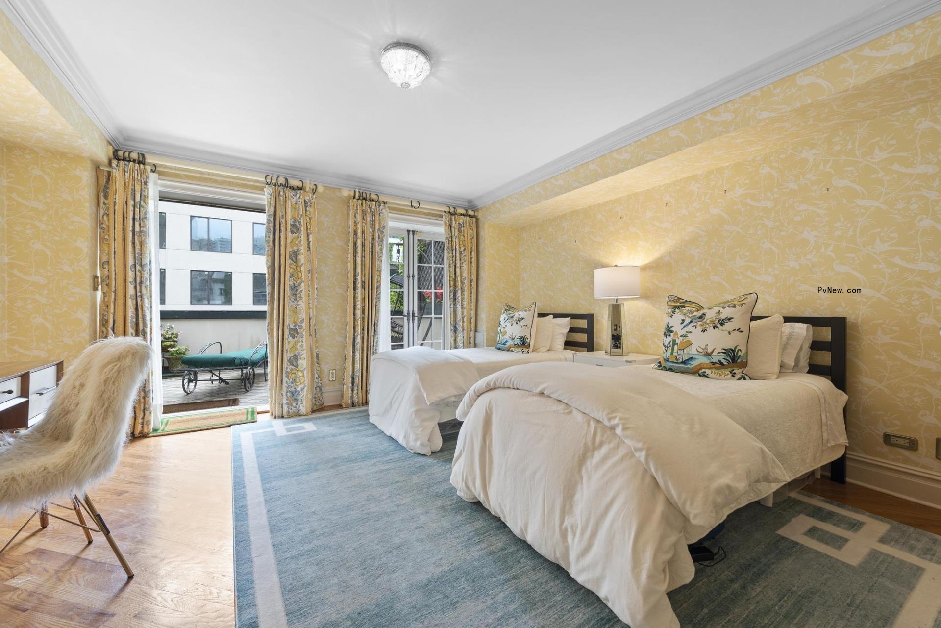 So<i></i>nja Morgan's bedroom in her NYC townhome.