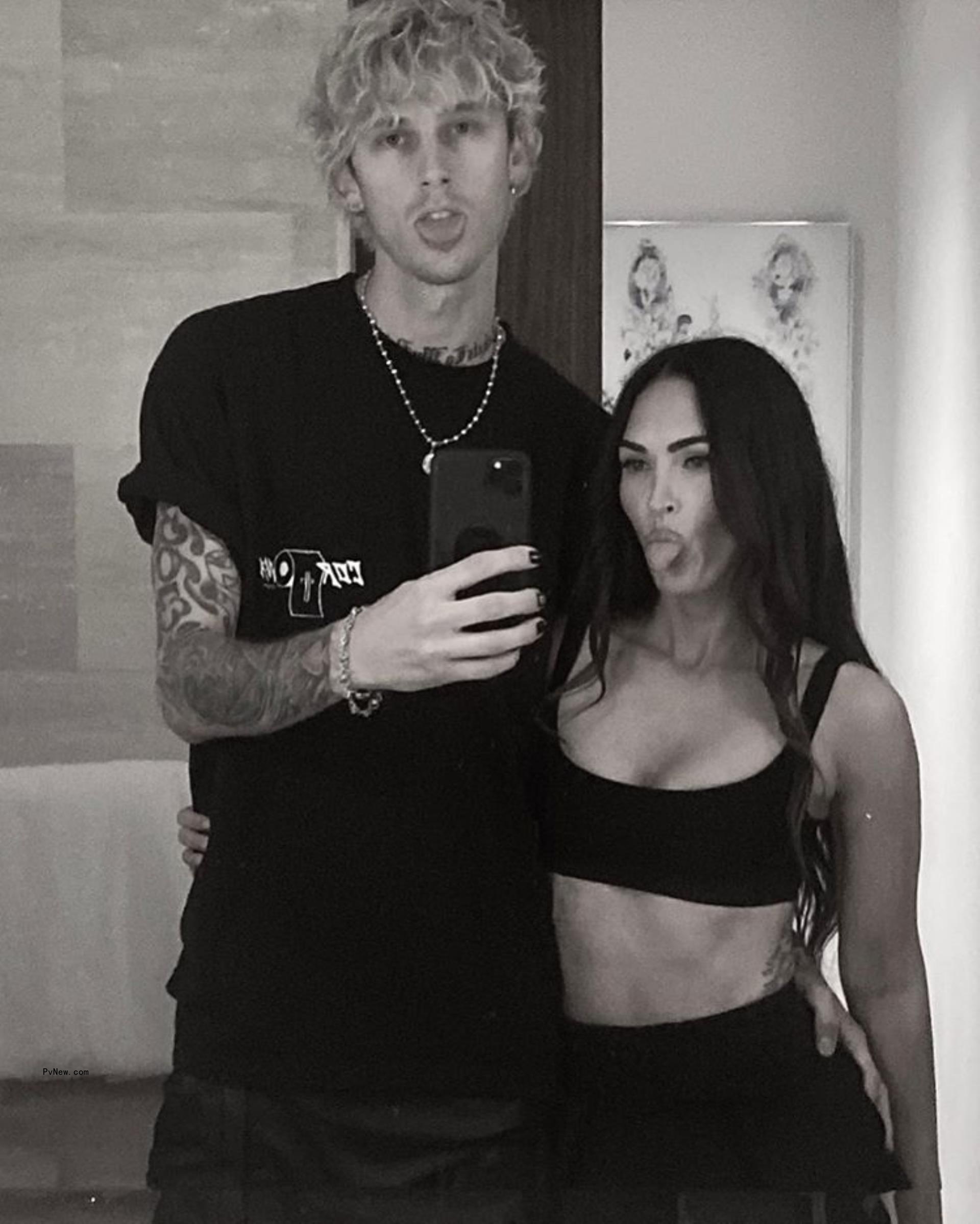 Machine Gun Kelly and Megan Fox kissing