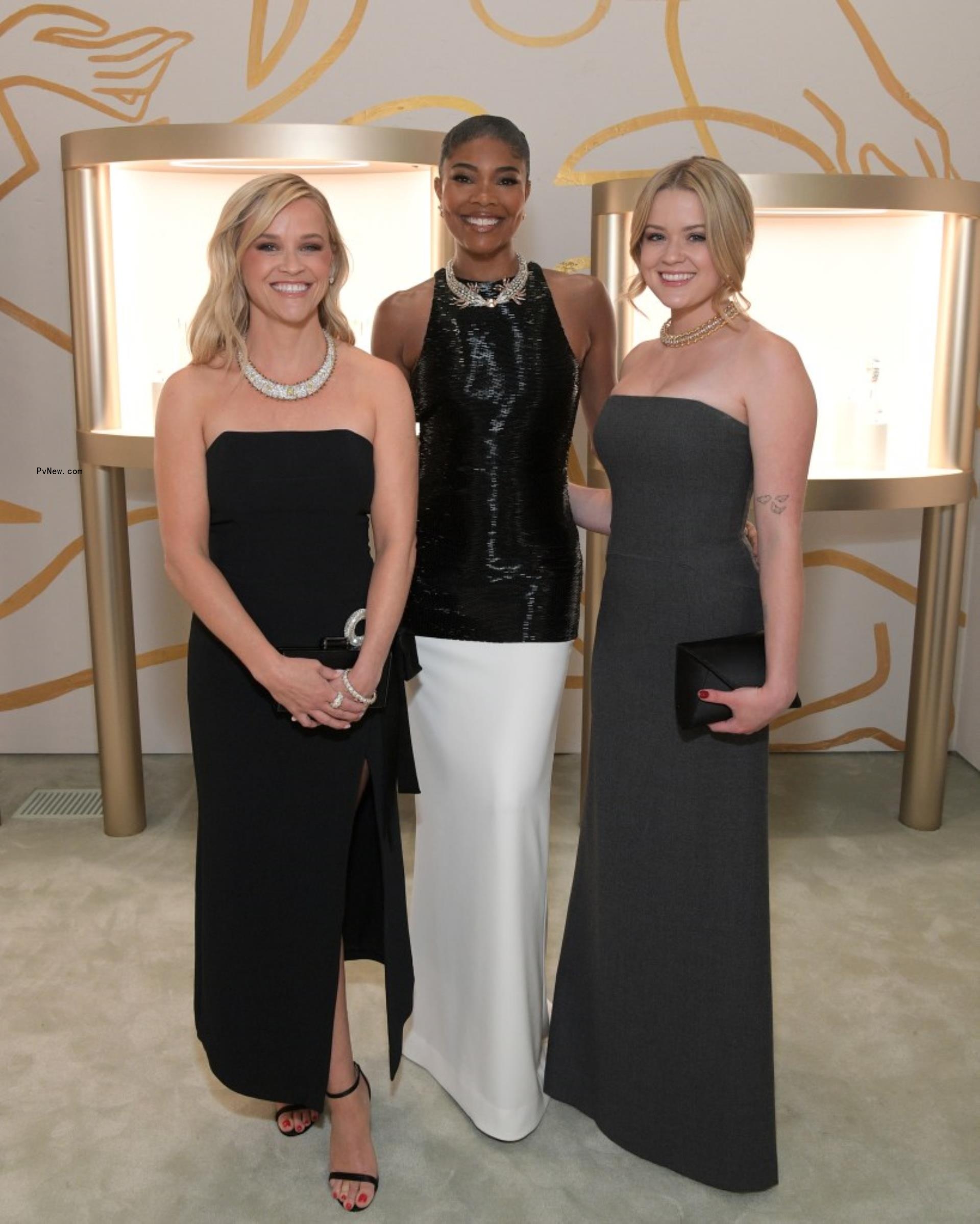 Reese Witherspoon and Ava Phillippe with Gabrielle Unio<i></i>n at the Tiffany & Co. celebration of the launch of Blue Book 2024: Tiffany Céleste.