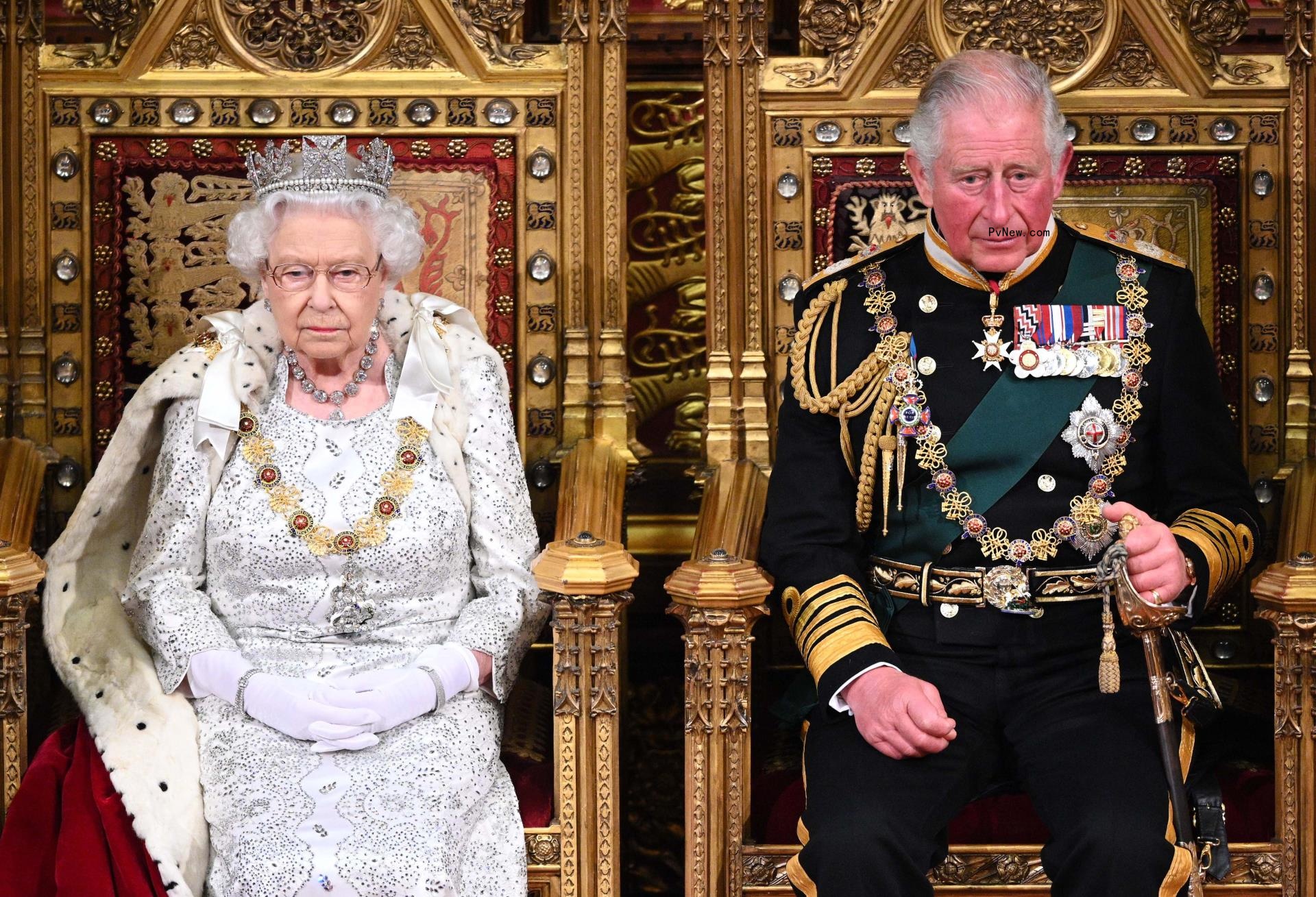 King Charles III and Queen Elizabeth II.