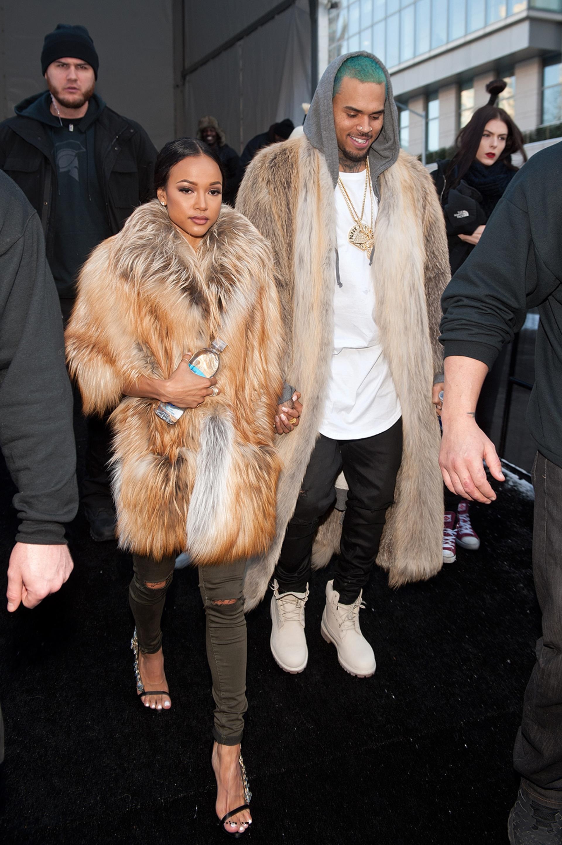 Karrueche Tran and Chris Brown at a fashion show in 2015.