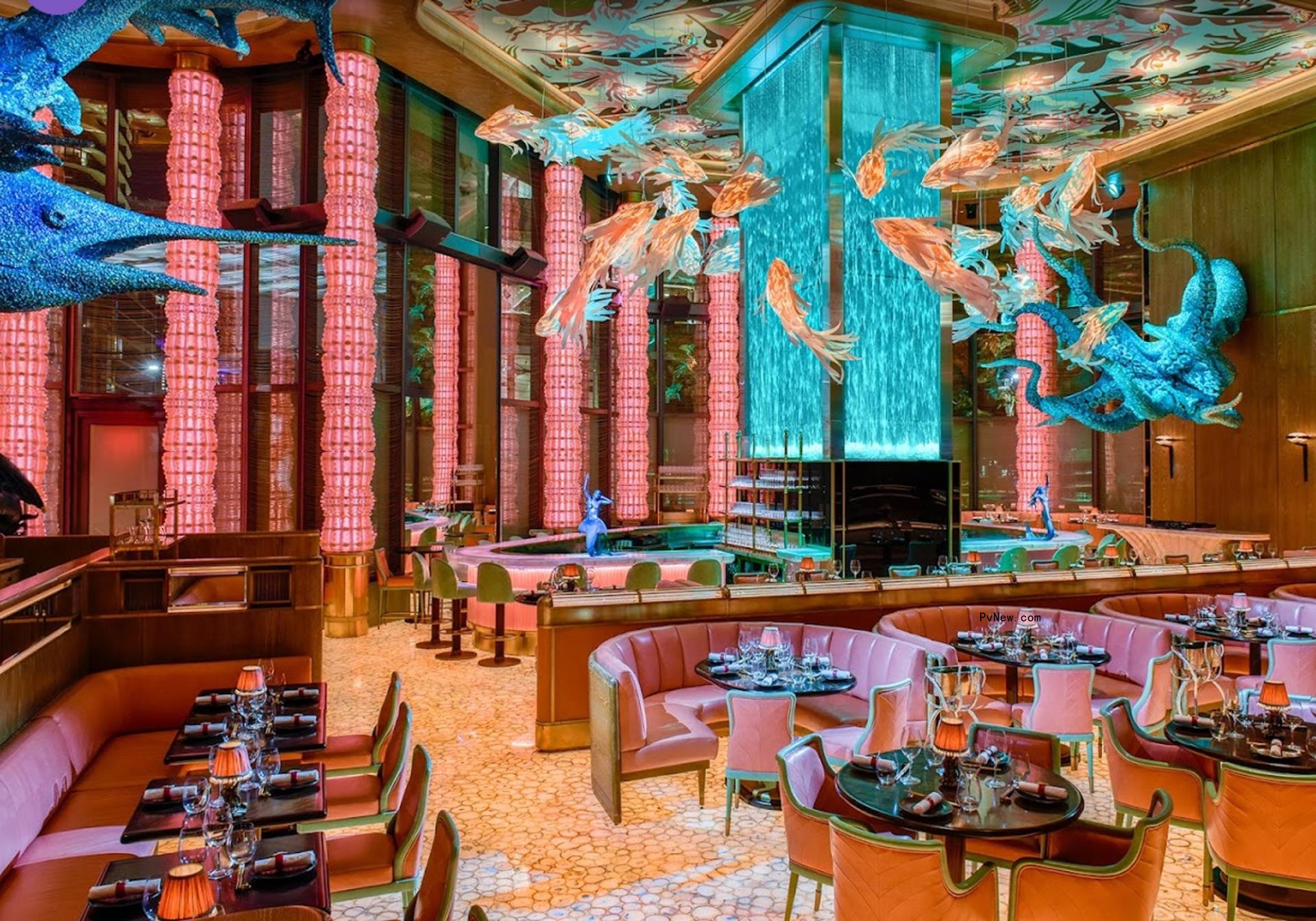 An interior shot of Sexy Fish.