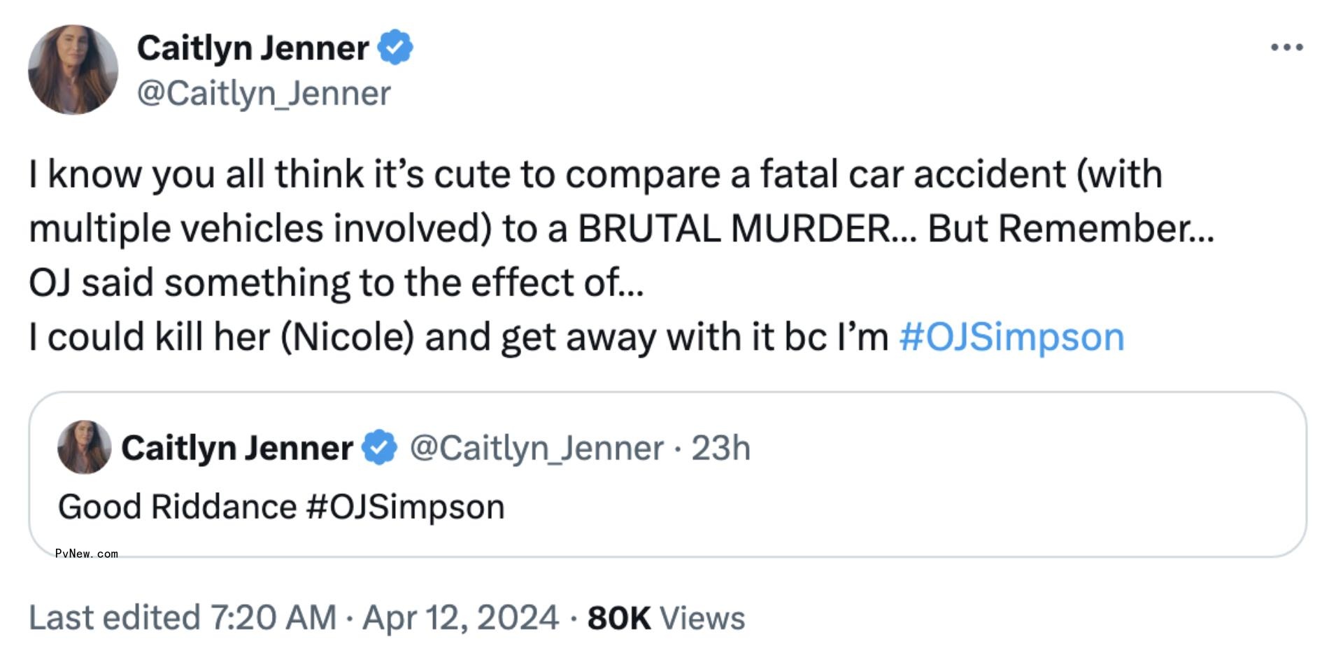 Caitlyn Jenner's tweets.