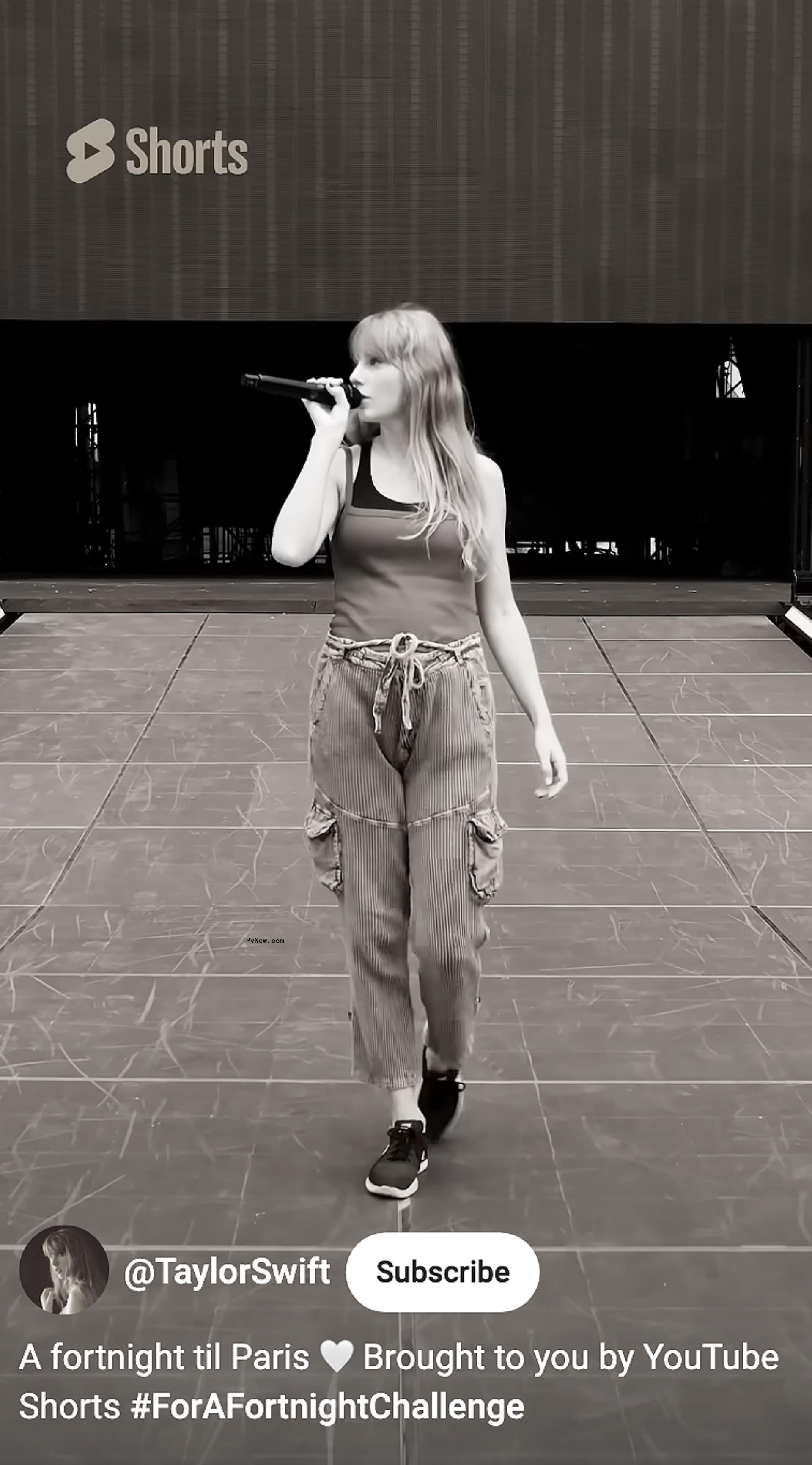 Taylor Swift practicing on stage