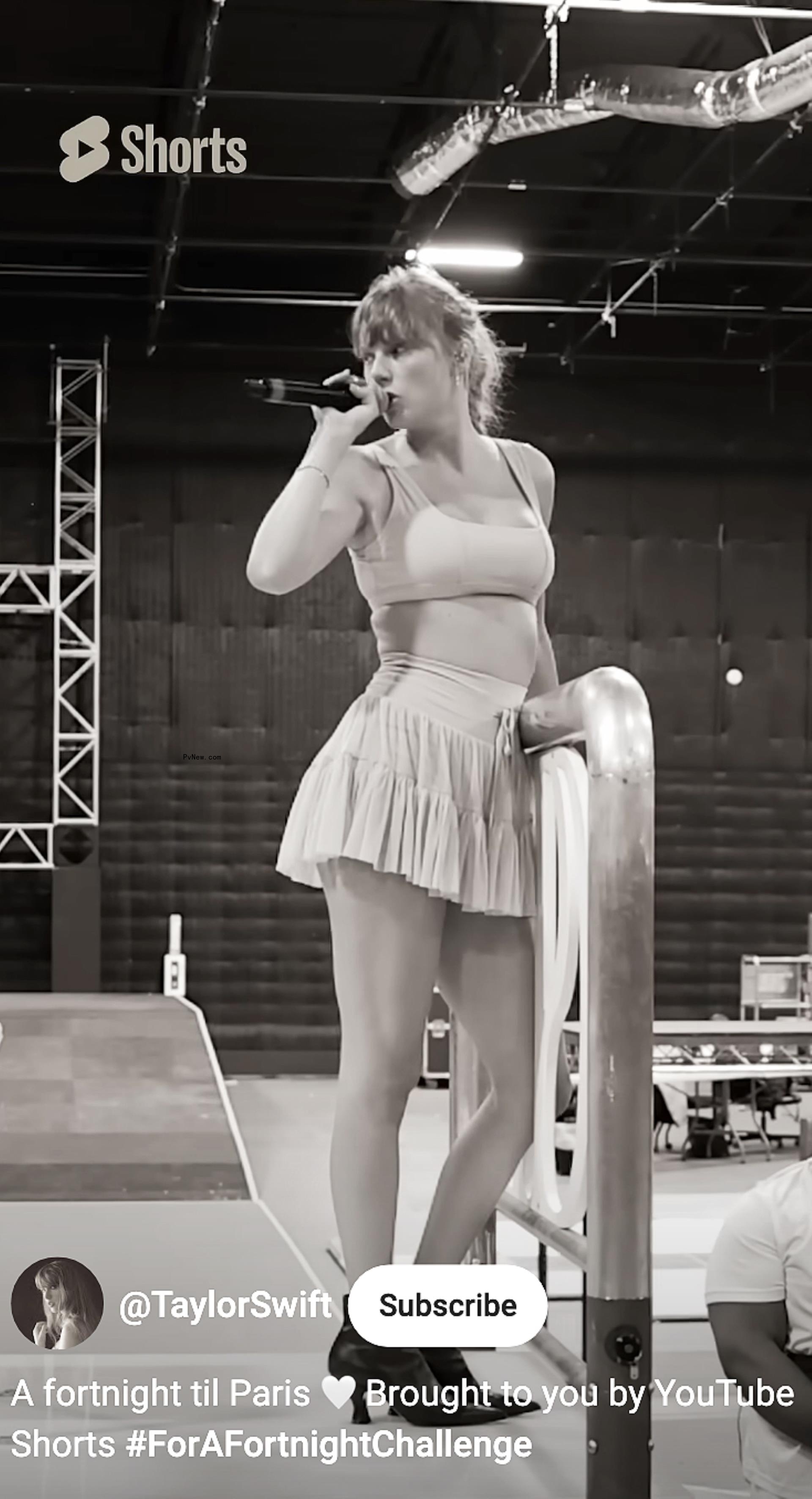 Taylor Swift practicing on stage
