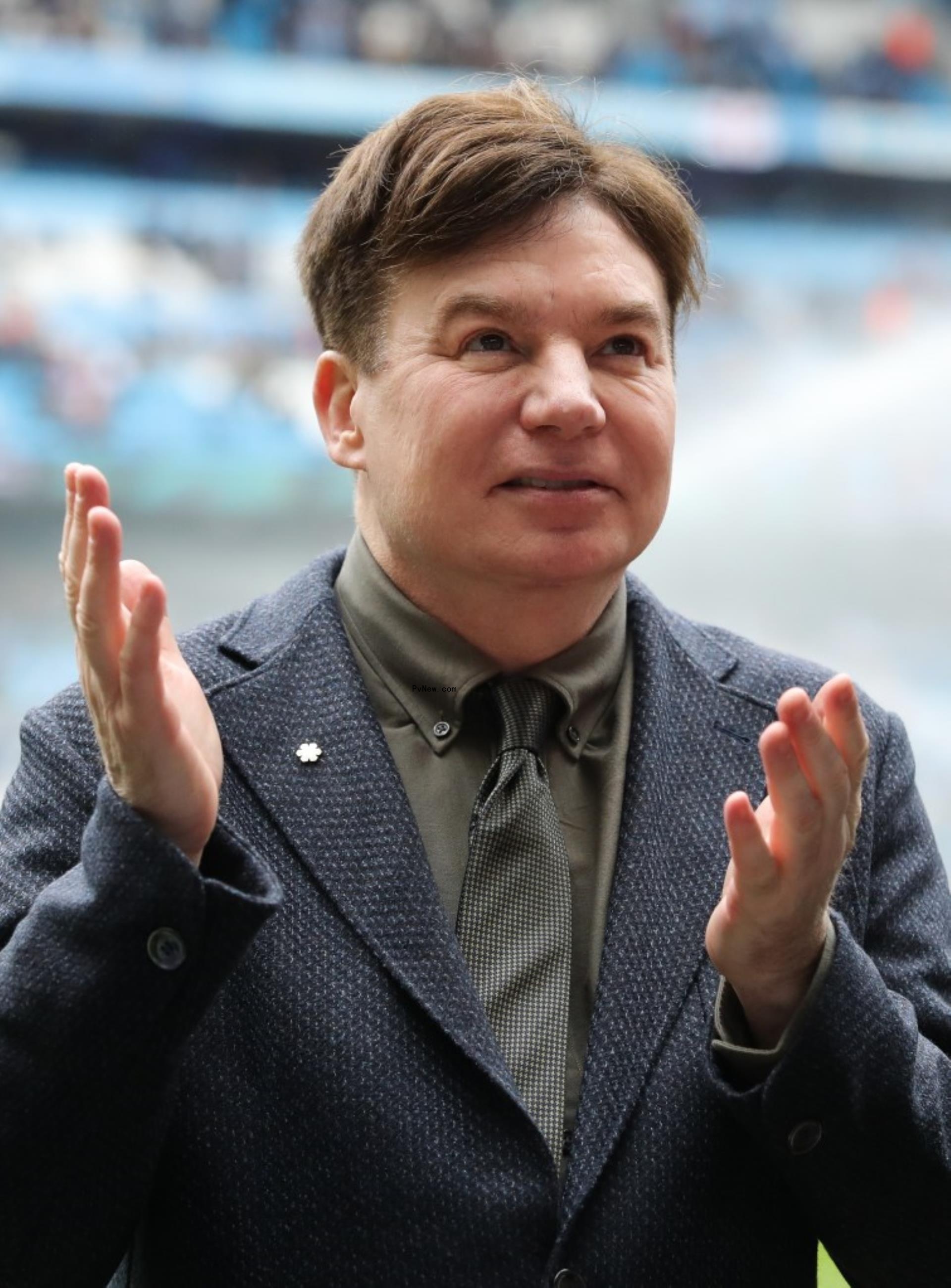 Mike Myers in his last 2023 appearance in April.