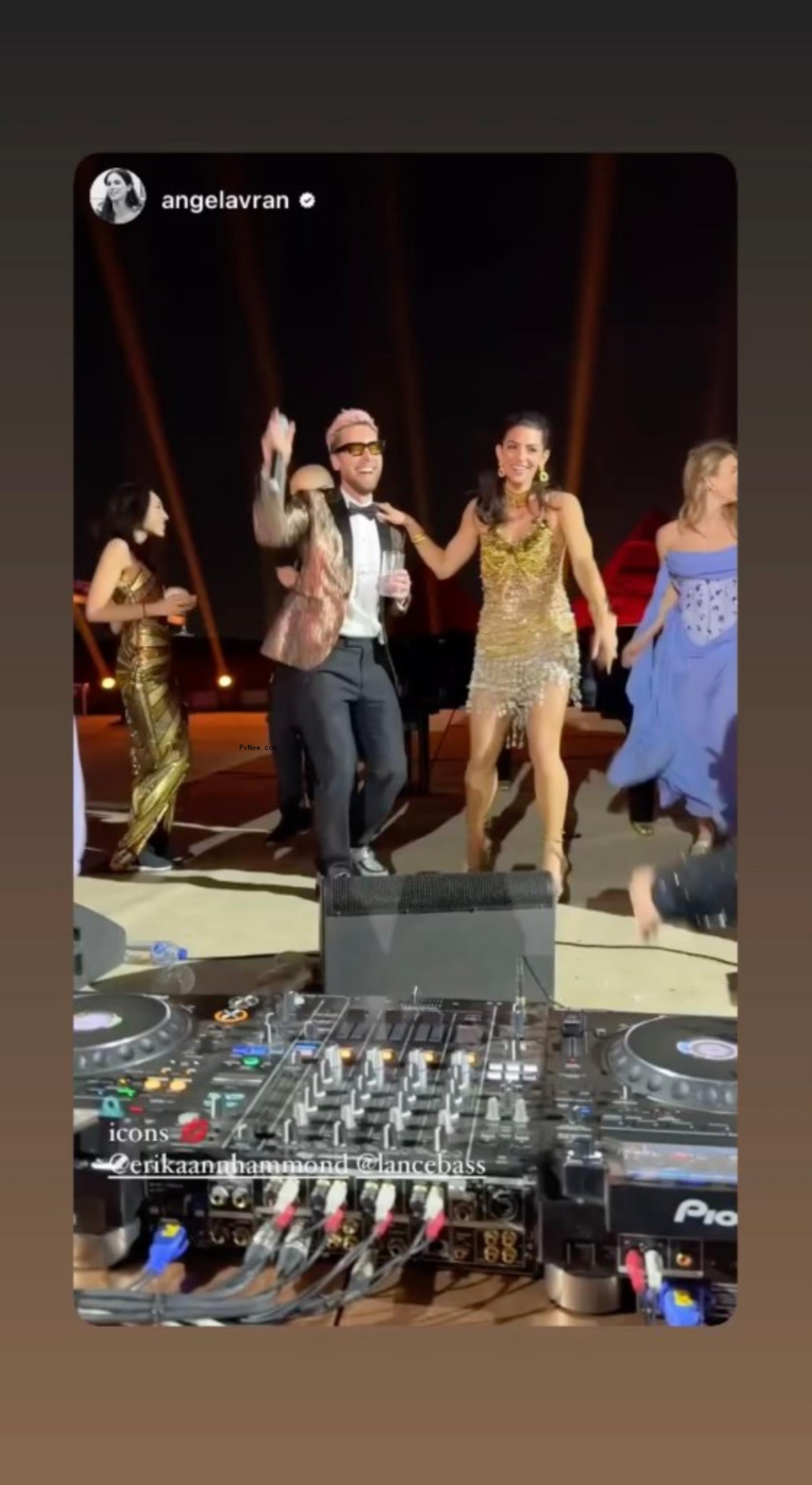 Lance Bass dancing at Ankur Jain and Erika Hammond's wedding.