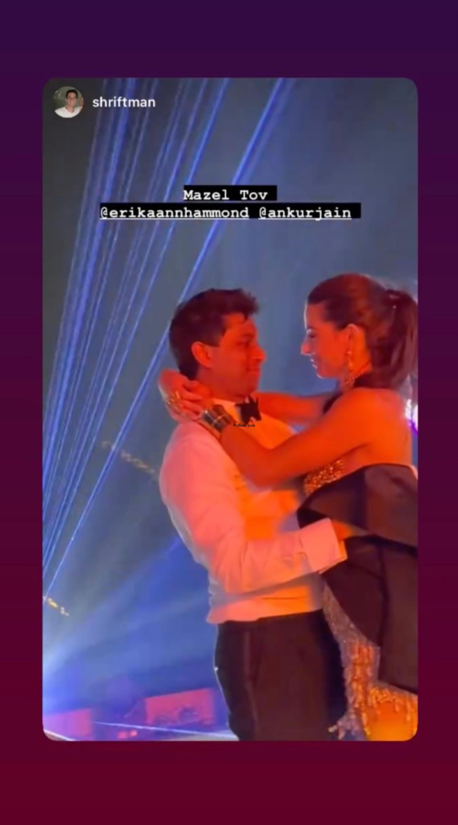 Ankur Jain and Erika Hammond's dancing at their wedding.