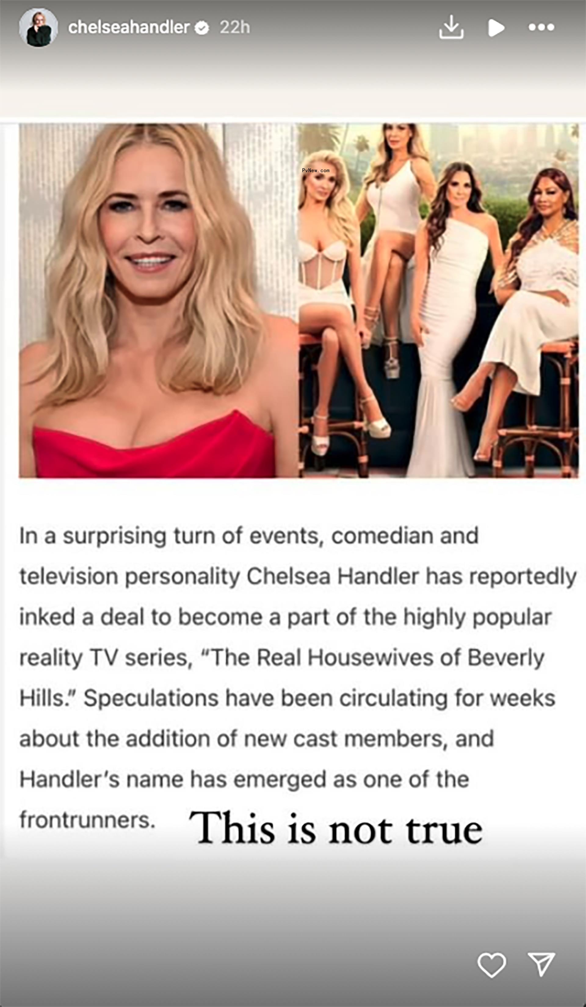 Chelsea Handler's Instagram Story a<i></i>bout 