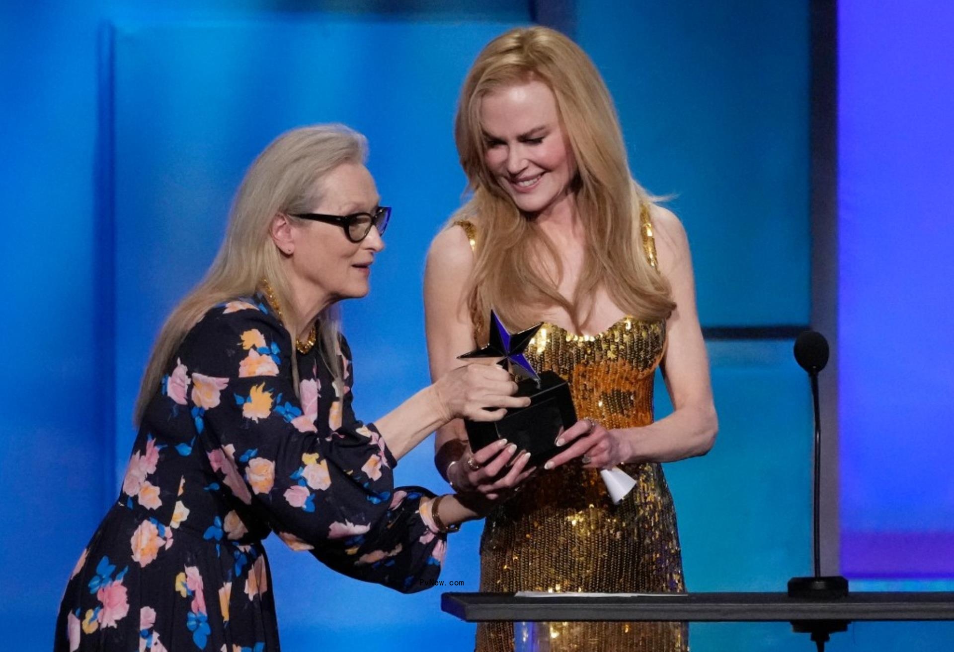 Nicole Kidman and Meryl Streep at the 49th AFI Life Achievement Award: A Tribute To Nicole Kidman at Dolby Theatre.