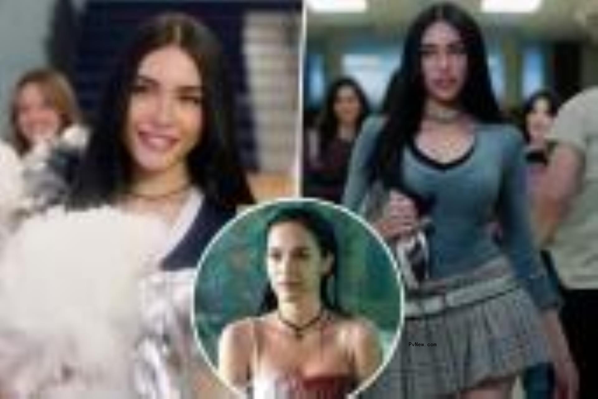 Madison Beer split image with Megan Fox's 'Jennifer's Body' look.