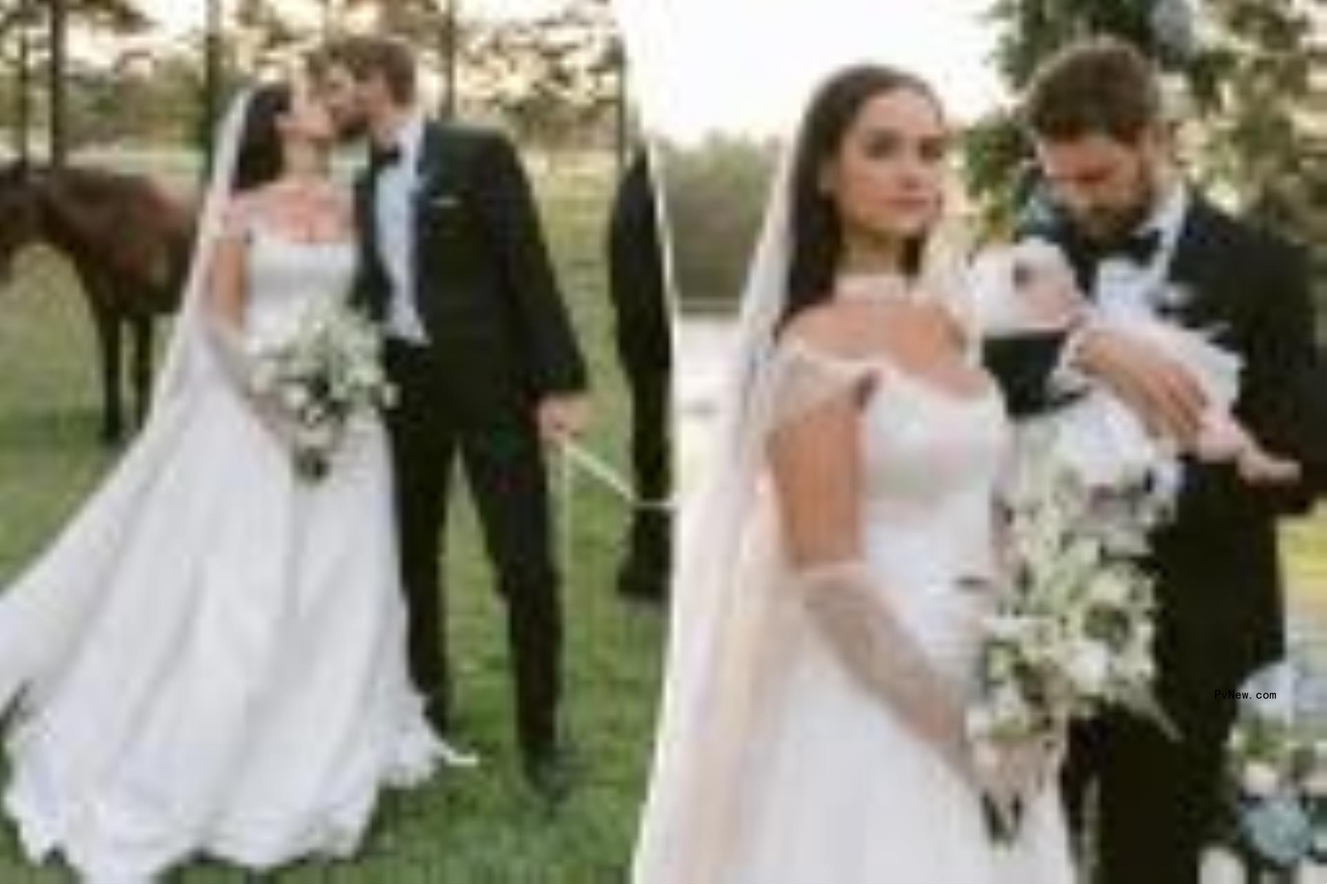 A split of Nick Viall and Natalie Joy at their wedding.