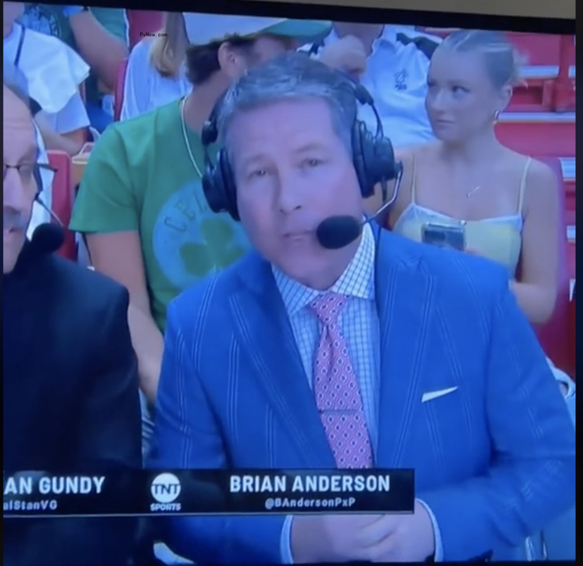 Dave Portnoy and Camryn D'Aloia at an NBA game.